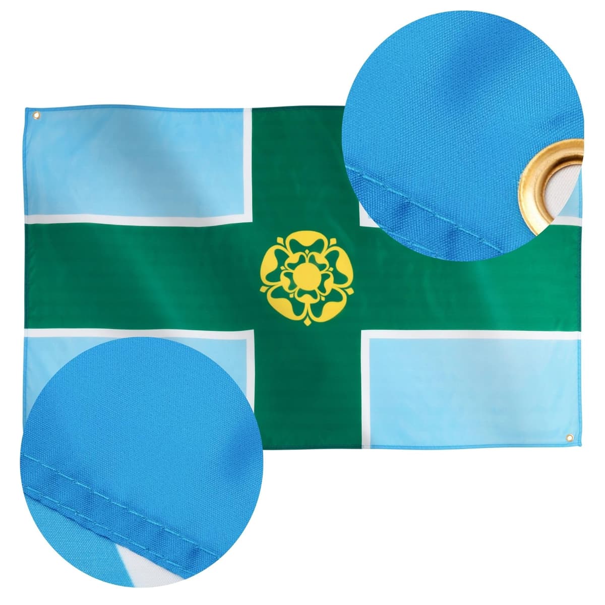 Runesol Cornwall Flag - 91x152cm, 3ft x 5ft, Cornish Flag, 4 Grommets, Eyelet in Every Corner, Premium Quality, Inside & Outside Use, Vivid Colours — view 1261