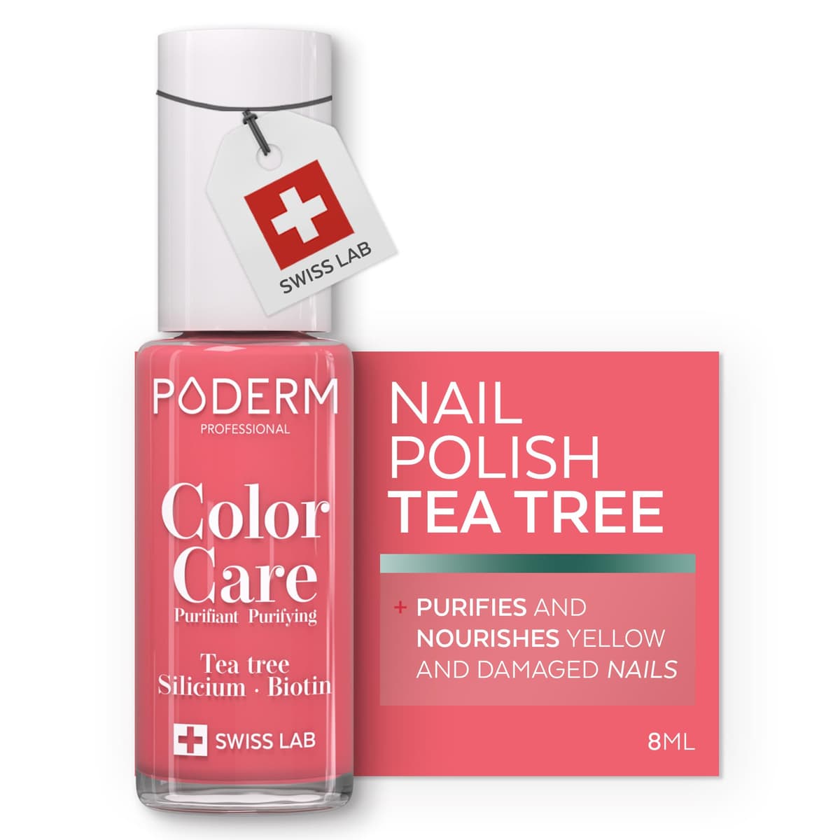PODERM Nail Care Polish with Tea Tree - Rosewood | Swiss Lab - 8ML | Enriched with Tea Tree, Silicon & Biotin | Purifies, Clarifies & Nourishes Yellow Nails | Created by a Podiatrist — view 19