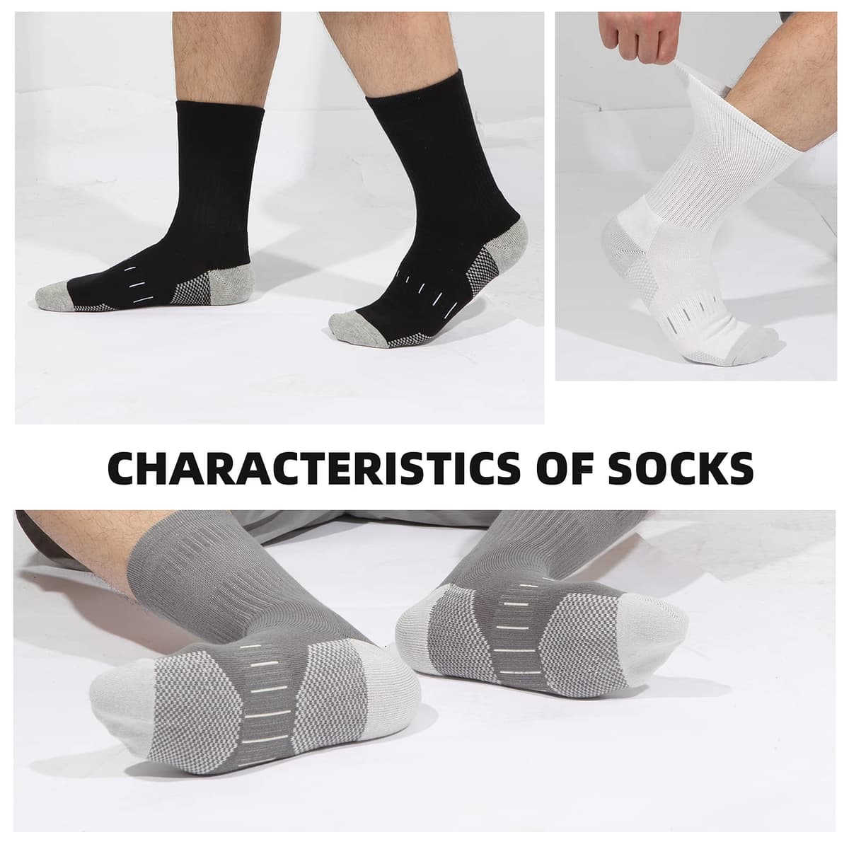 BUDERMMY Mens Socks Cushioned Work Socks Walking Socks Womens Crew Athletic Socks for Outdoor Hiking Trainer Running — view 5