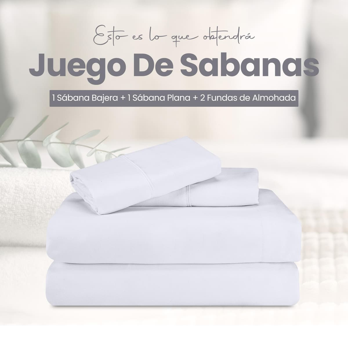 Utopia Bedding Juego de Sabanas 4 Piezas 150x200 - Poliéster Microfibra Cepillada - Oeko-Tex Certificado - Sábana Bajera, Sábana Plana y 2 Fundas de Almohada 50x75 (Cama 150, Blanco) — view 3
