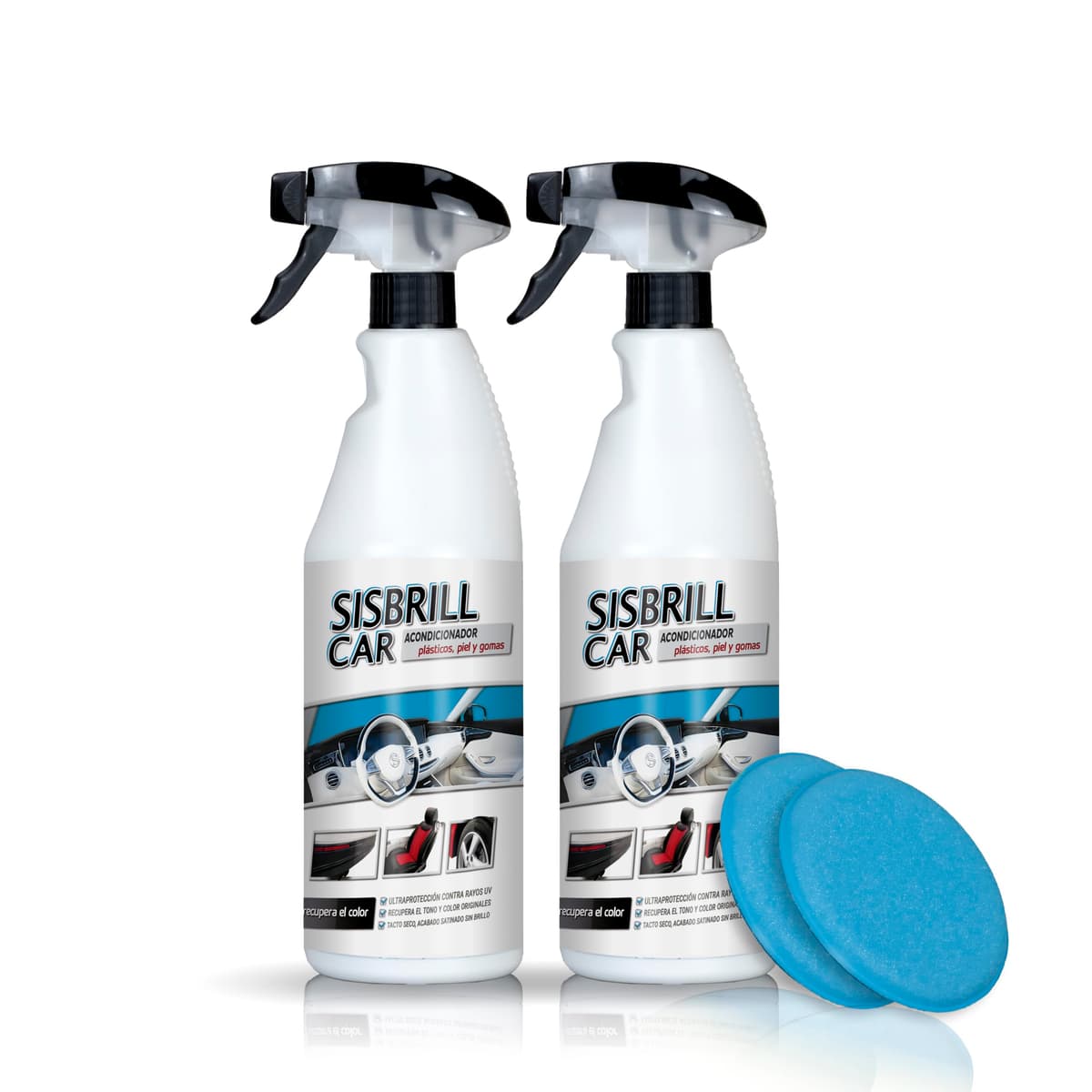 Sisbrill Car, Acondicionador de Salpicaderos, Plásticos y Piel - Abrillantador Satinado - Crema pulverizada con Tacto Seco - 750 ml (750 ml) — view 2
