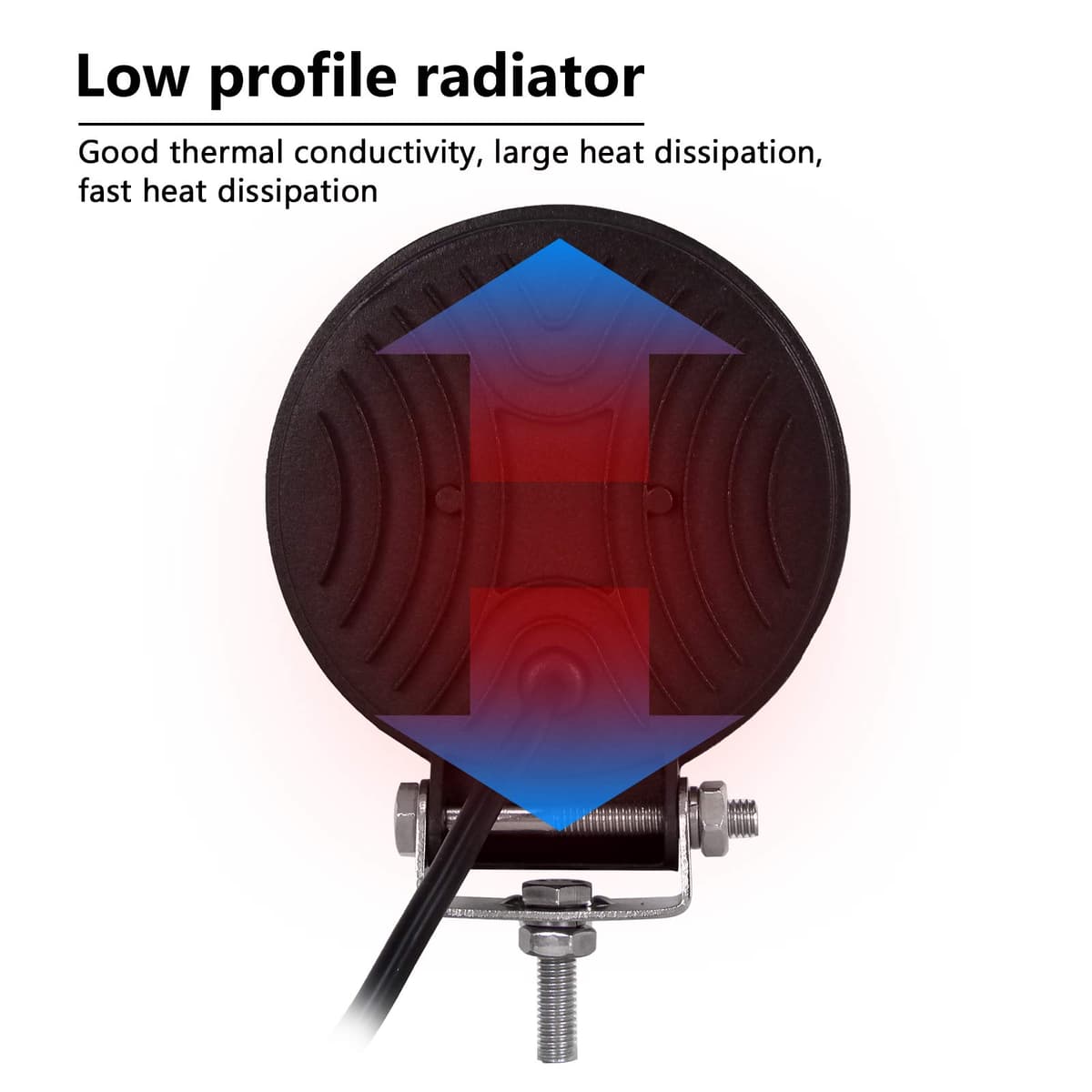 RIGIDON 2 Pcs Redondo Focos Led Tractor, 4 pulgadas 27W faros trabajo Spotlights Luz de Niebla 12V 24V 6000K IP67 impermeable para 4x4 Off Road Coche Camión Moto ATV UTV SUV 4WD Barco — view 5