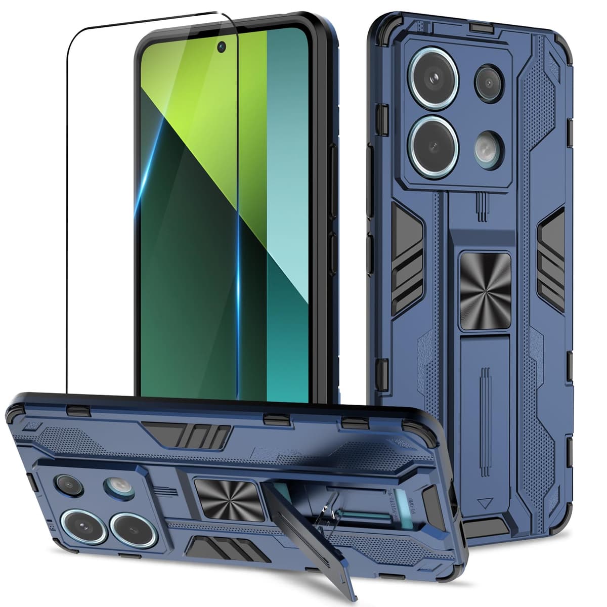 Funda para CMF Phone 2 Pro, Carcasa Antigolpes con Soporte anular metálico, Case Protectora de Grado Militar, Negro — view 393