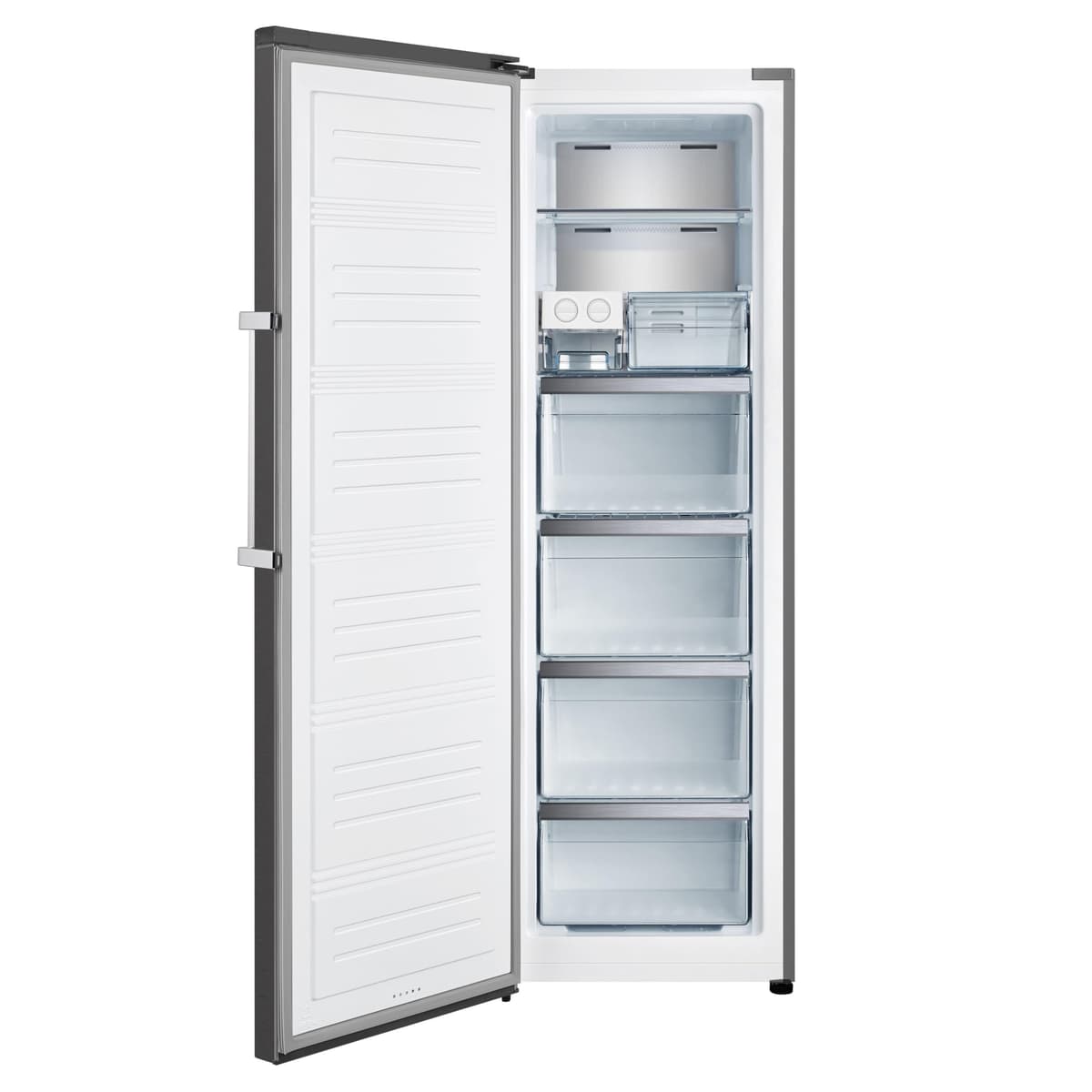 Teknix TH60TNFX 60cm Freestanding Tall Freezer - 274L Capacity - Frost Free - Suitable for Outbuildings - Metal Tech Cooling - Stainless Steel, H185.5 x W59.5 x D65.1 (cm) — view 2