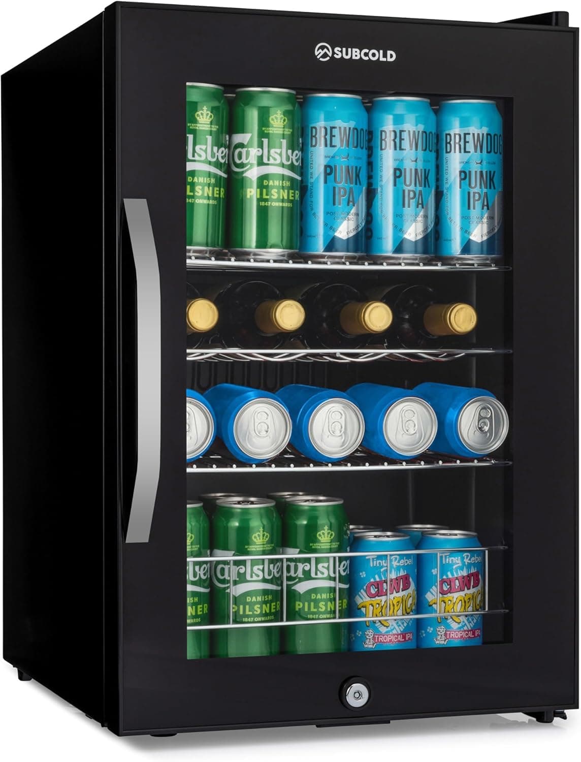 Subcold Ace90 LED Touch Control Beer Fridge With Glass Door | Premium Drinks & Wine Fridge | Black Alu Handle, Auto Defrost, Lockable | 91 Cans | Ideal for Home Bar Undercounter — view 12
