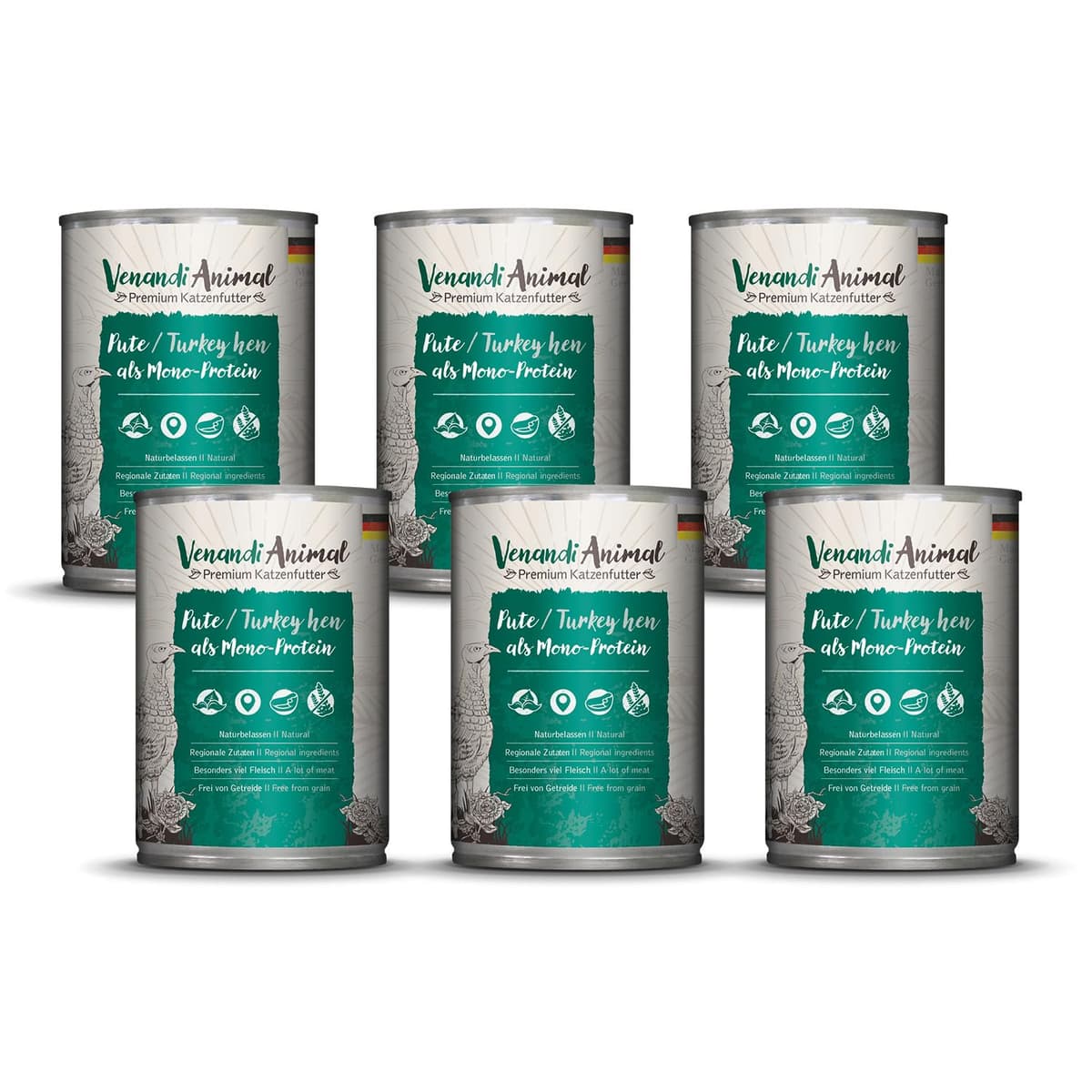 Venandi Animal Premium Cat Food, Horse as Monoprotein, Wet Food, Grain-Free and Natural, Pack of 6 (6 x 200 g) — view 12