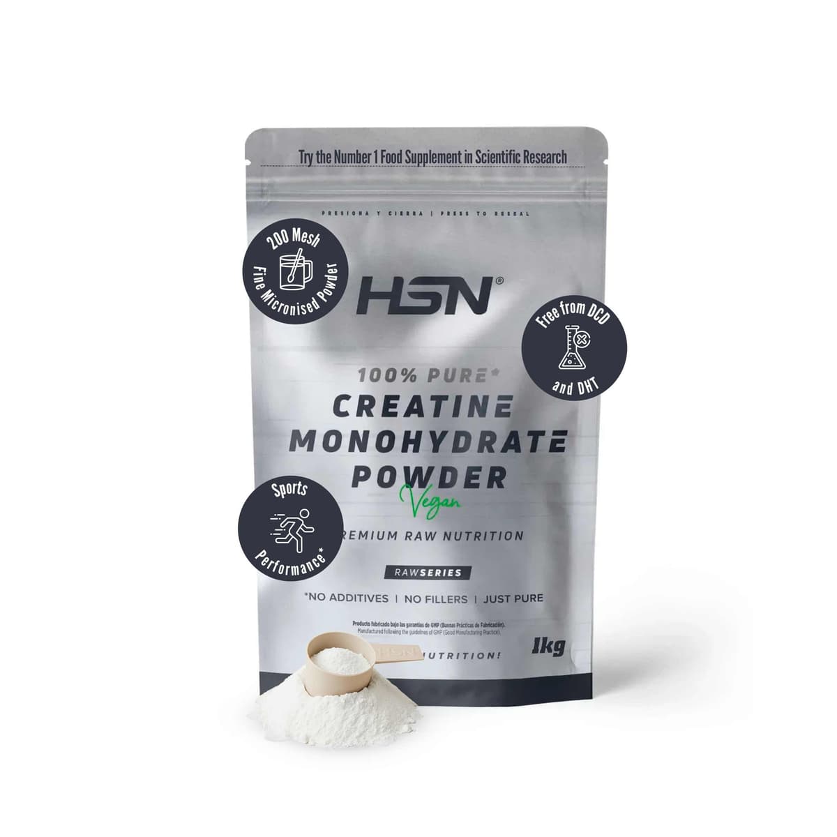HSN Micronized Creatine Monohydrate 1 kg | 100% Pure, Unflavored | Vegan, Gluten Free and No Additives | High Solubility and Maximum Purity | Does Not Include Doser — view 27