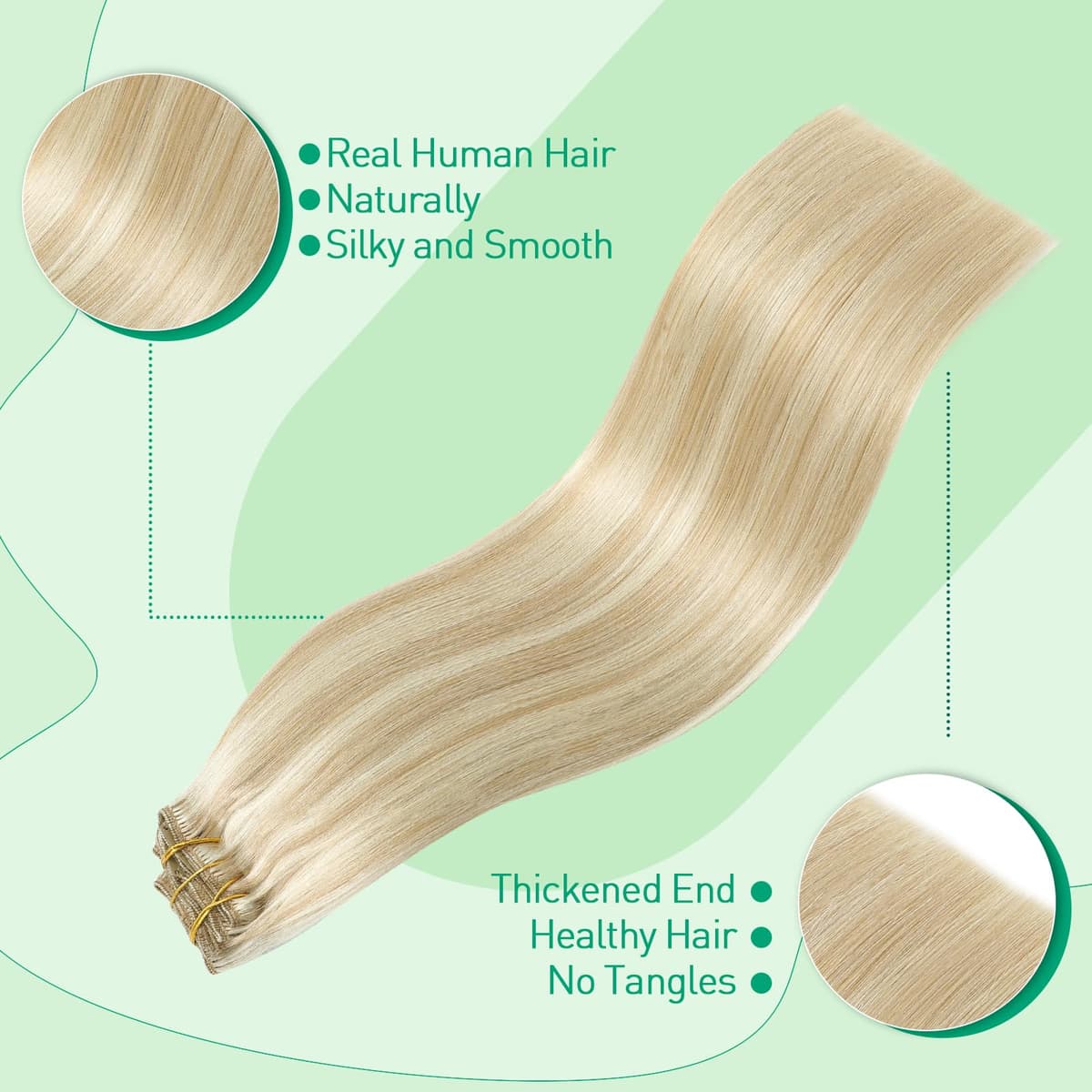 SURNEL Extensiones Clip Pelo Natural 100g 35cm 6 Piezas Castaño Chocolate Extensiones De Clip De Humano Real Extensiones Pelo Natural Remy (C#4-35cm) — view 25