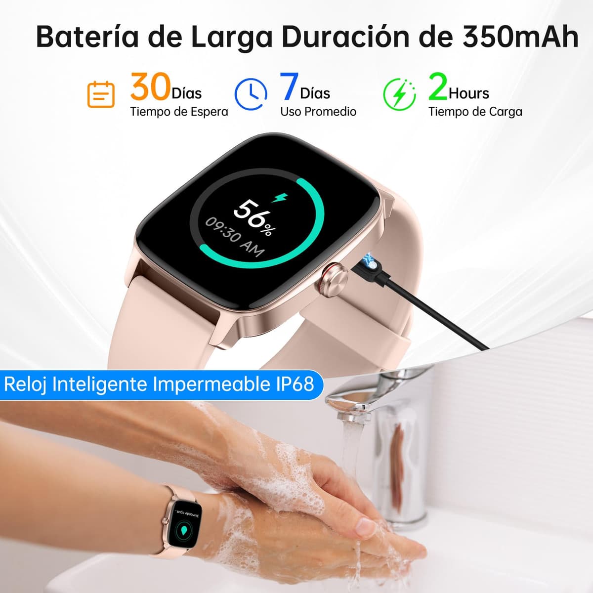 Smart Watch Woman Man with Bluetooth Calls and AI Voice, 1.85 Inch Smartwatch with WhatsApp Notification, Heart Rate Monitor/SpO2/Sleep/Pedometer, 110+ Sports Modes, Waterproof IP68 for iOS/Android — view 8
