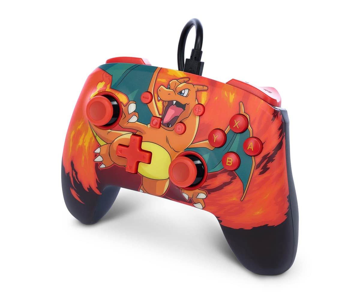 PowerA Enhanced Wired Controller for Nintendo Switch and Oled Model, Advance Gaming Buttons, 3.5mm Stereo Jack and Anti-Friction Rings, Officially Licensed: Pokémon: Charizard Vortex — view 5