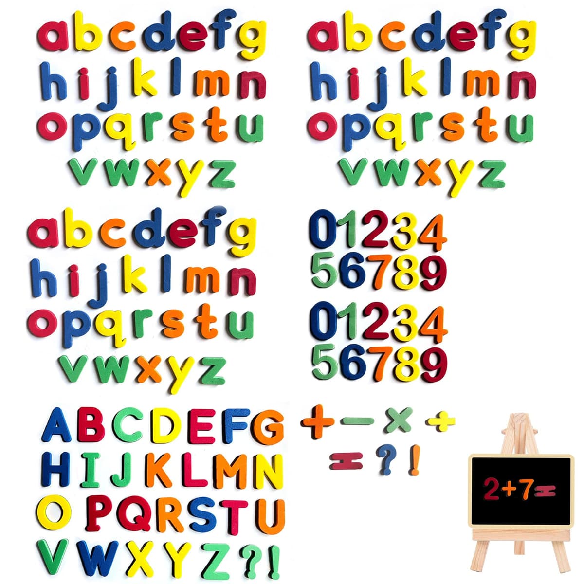 Juego de caracteres magnéticos con letras, números y símbolos – Piezas magnéticas reutilizables para organización, etiquetado y visualización visual