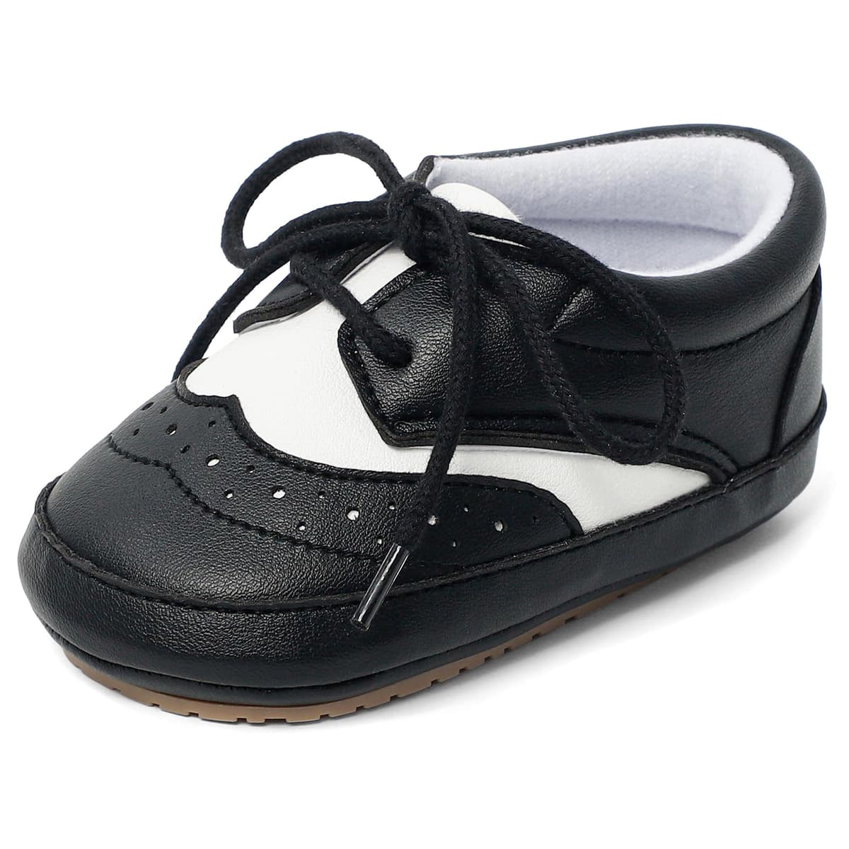 LACOFIA Baby Boys Shoes Infant Anti-Slip Soft Sole First Walking Shoes Casual Lace-up Prewalkers
