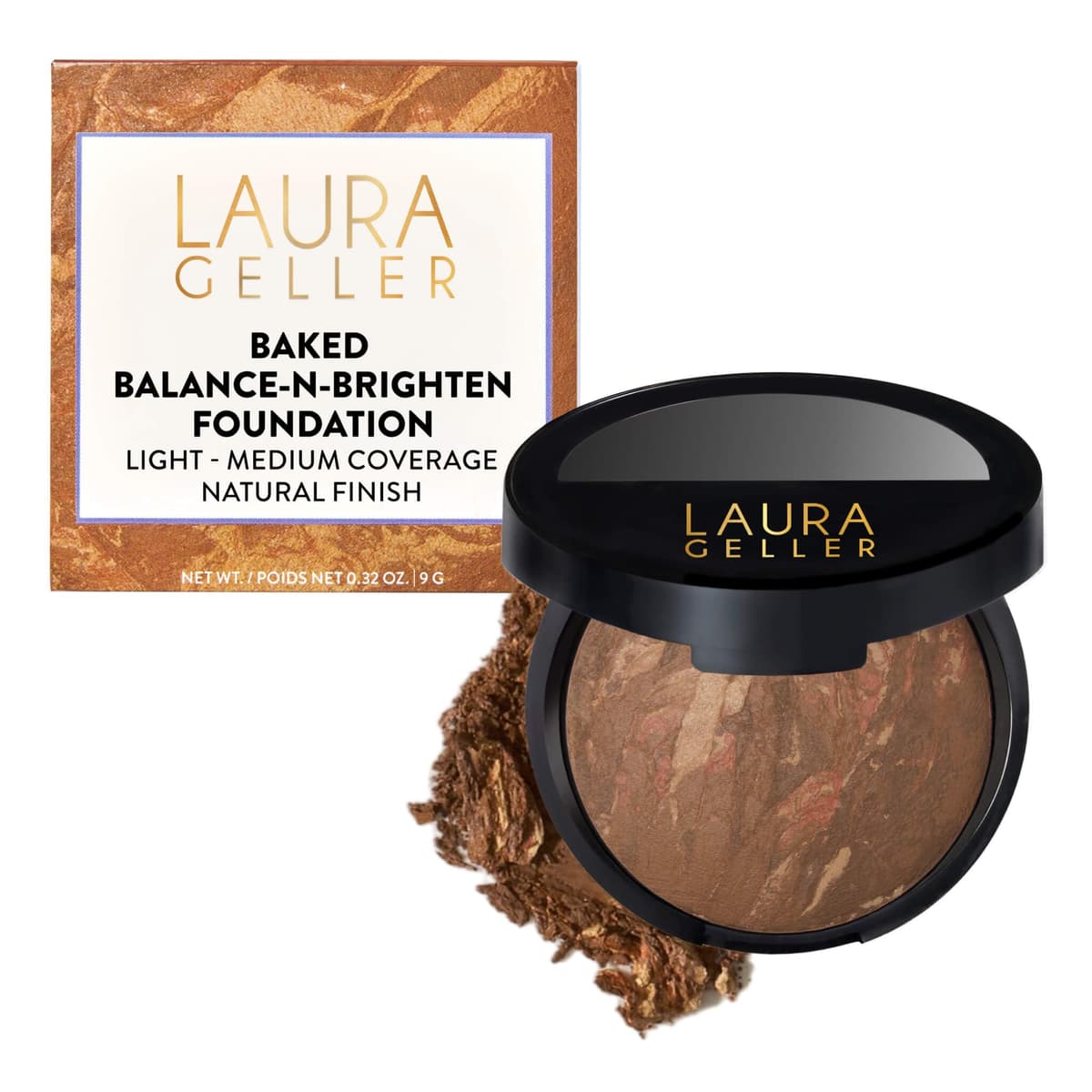 LAURA GELLER Baked Balance-n-Brighten Colour Correcting Powder Foundation (Medium) Buildable Light to Medium Coverage Baked Foundation, Demi-Matte Finish — view 20