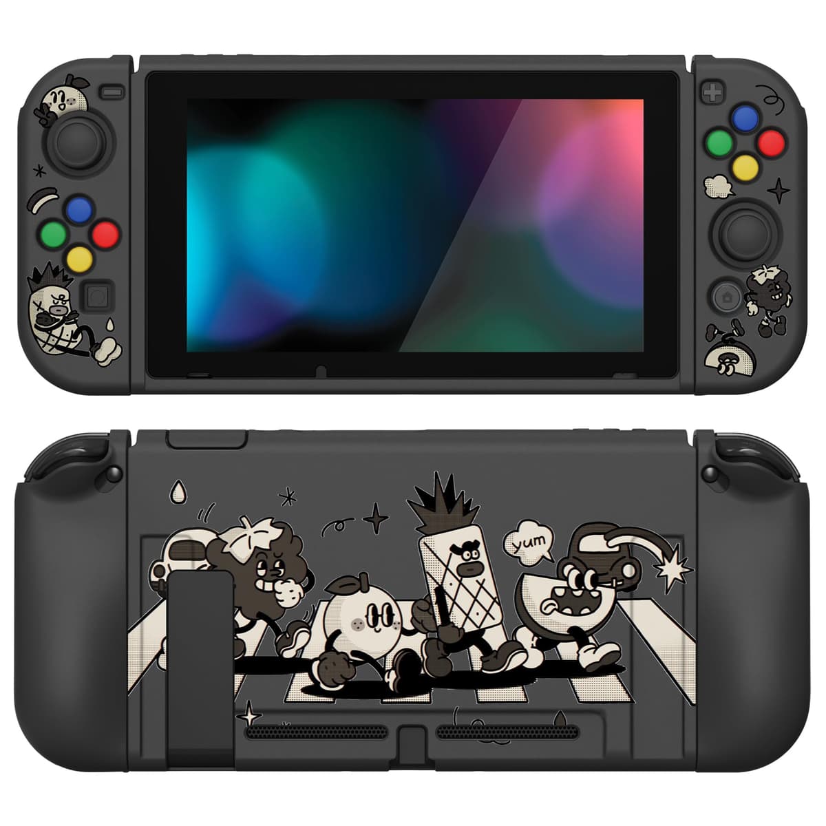 playvital ZealProtect Soft Protective Case for Nintendo Switch, Flexible Cover Protector for Switch with Screen Protector & Thumb Grip Caps & ABXY Direction Button Caps - Cherry Bunny & Cherry Bear — view 36