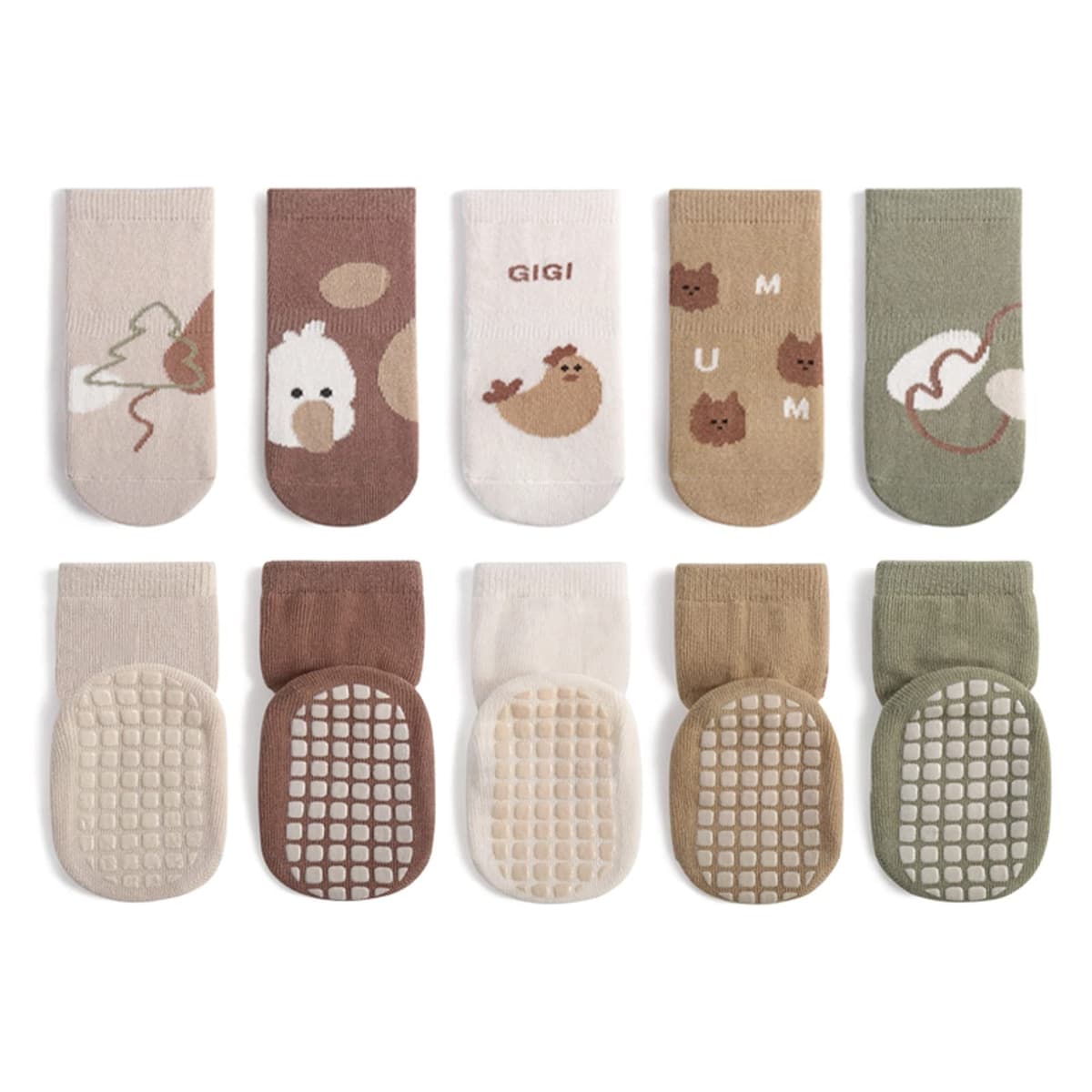 DRESHOW Bebés Calcetines Antideslizantes Calcetines de Tripulación de Tobillo con Agarres Calcetines de Algodón de Dibujos Animados para Bebé Niñas Niños — view 8