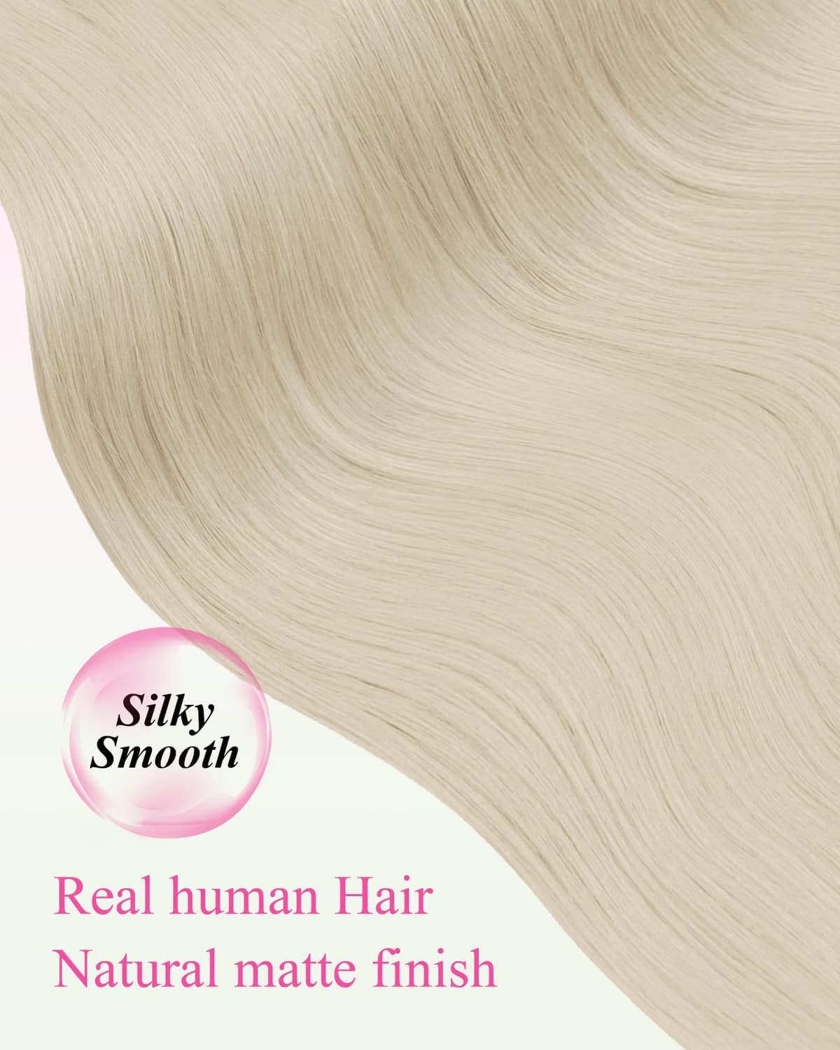 YoungSee Tape Hair Extensions Platinum Blonde 16In Tape in Hair Extensions Real Human Hair for Women 20pcs 50g Easy to Wear Hair Tape-in Extensions Blonde — view 4