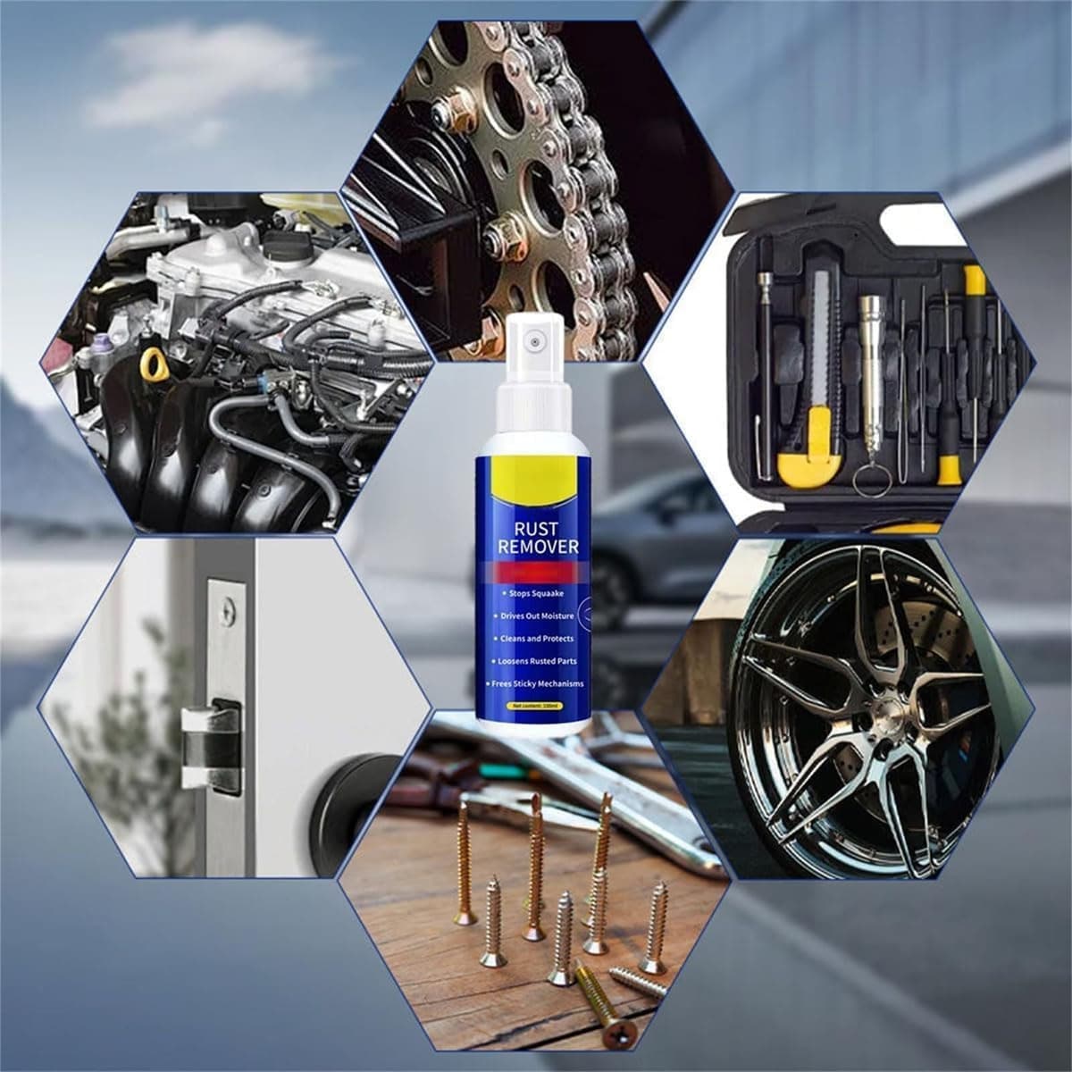 Wangle Rust Remover, Anti-Rusts Lubricant Spray & Rusts Removers, 2026 Upgrade Rust Remover For Metal, Fast-Acting Formula & Easy Application, For Use On Automotive Parts, Chains, Tools (1 PCS) — view 6