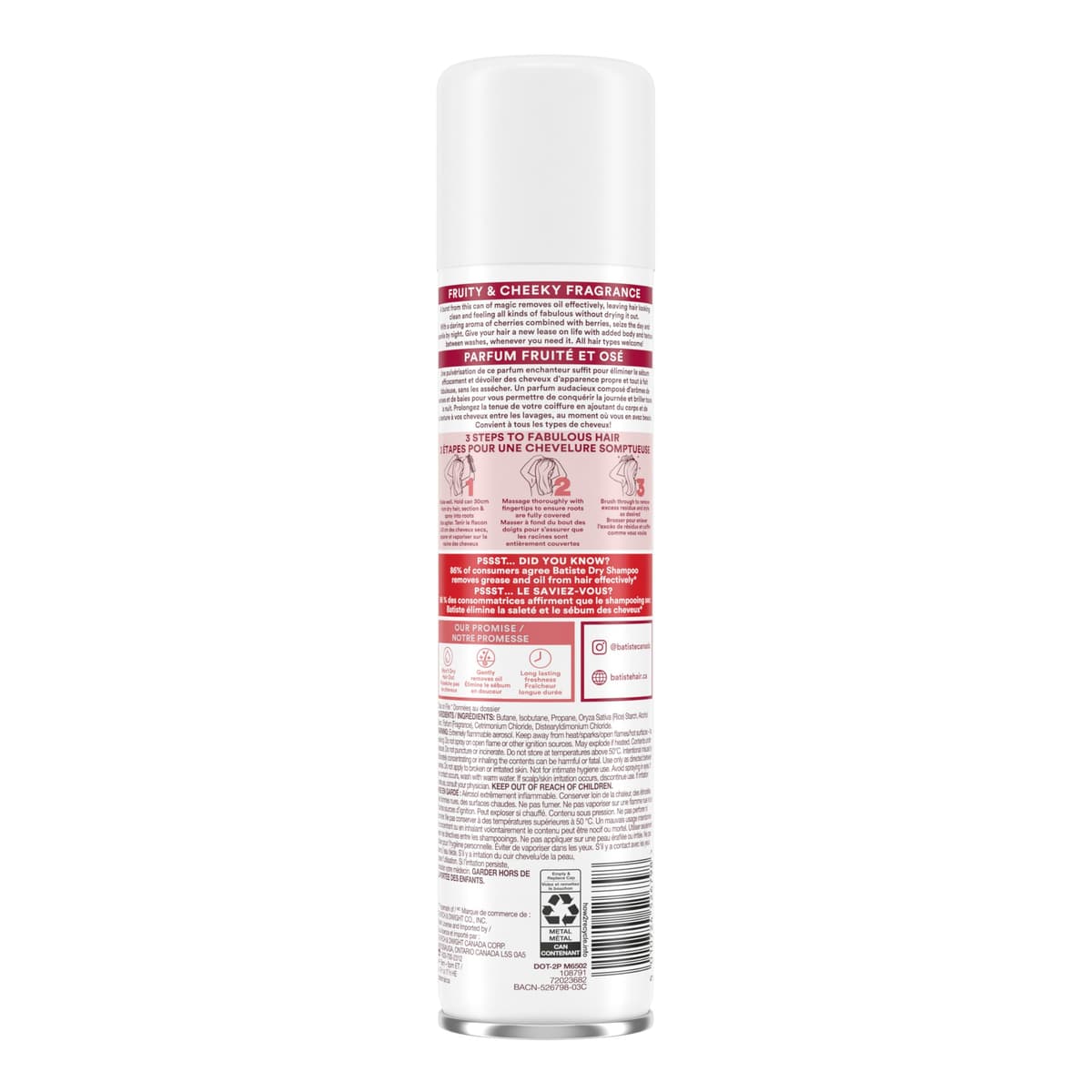 Batiste Cherry Dry Shampoo Champú, Fresh, 200 Mililitros — view 6