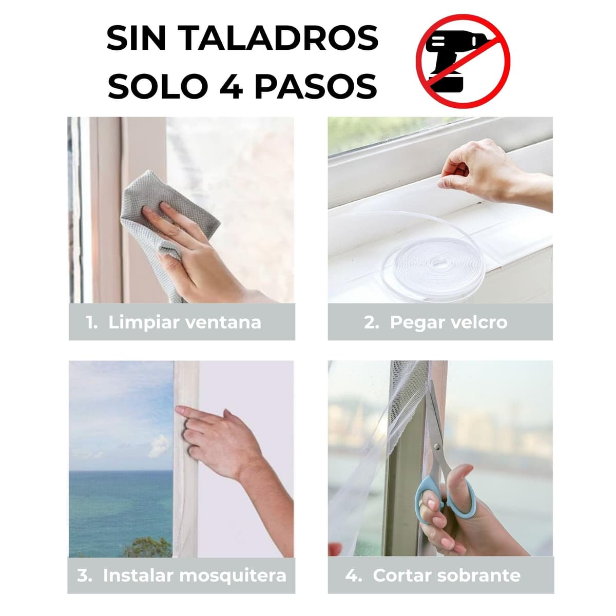 Mosquiteras para Ventanas, Velcro Autoadhesivo, Mosquitera Ventana, Ajustable, Instalación Fácil sin Taladro ni Herramientas, Red Mosquitera para Janelas, Rede Mosquiteira, Mosquito Net, 200x150, 1ud. — view 3