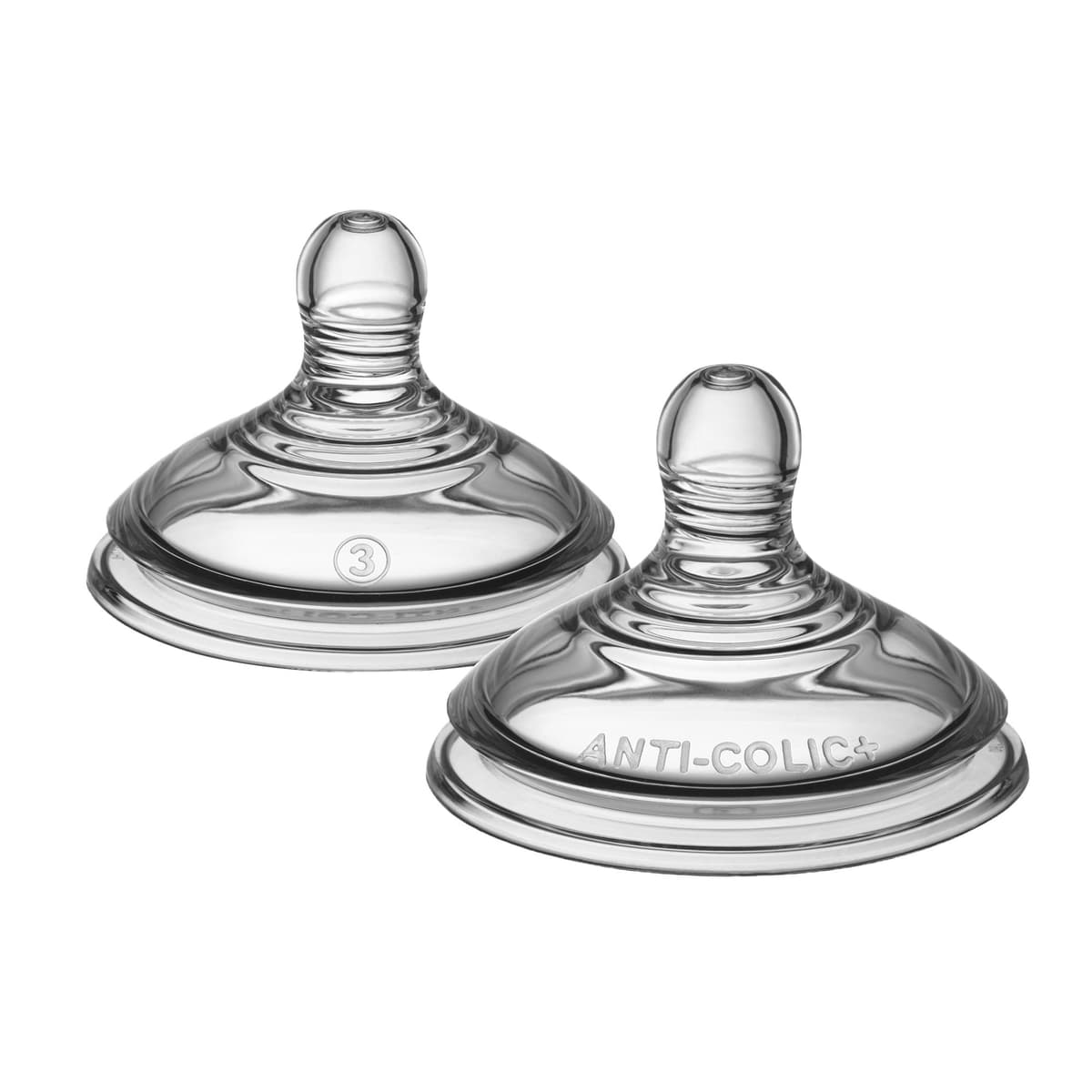 Tommee Tippee Advanced Anti-Colic Baby Bottle Teats, Medium Flow for 3m+, Pack of 2 Breast-Like Teats for a Natural Latch, BPA Free Soft Silicone — view 9