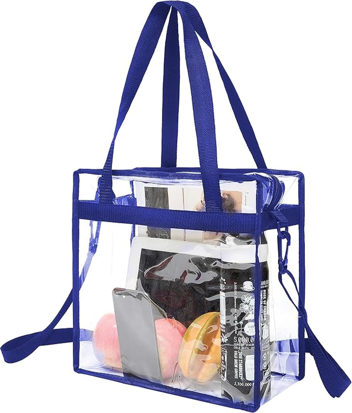 BAGAIL Clear Bags 12x6x12 Stadium Approved Clear Tote Bag with Zipper Closure Crossbody Shoulder Bag with Adjustable Strap — view 12