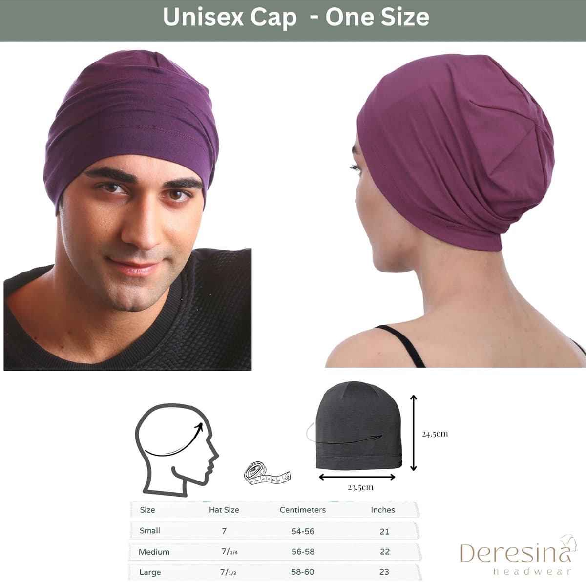 Deresina Gorro de Quimioterapia de Bambu para Mujeres y Hombres – Ultrasuave, Ligero y Transpirable, Ideal para Alopecia y Caida del Cabello, Todo el Ano, Alternativa a la Peluca — view 4