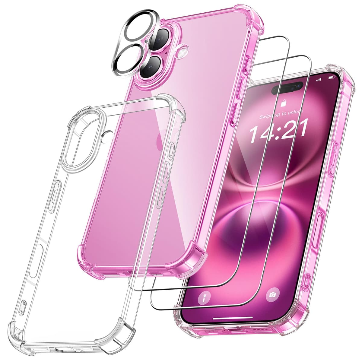 FLLAO 4 en 1 Funda para iPhone 15 con 2 Protector Pantalla y 1 Protector Lente Cámara, [Almohadilla de Aire integrada] Antigolpes Antiarañazos Carcasa 6,1 Pulgadas, Transparente — view 127