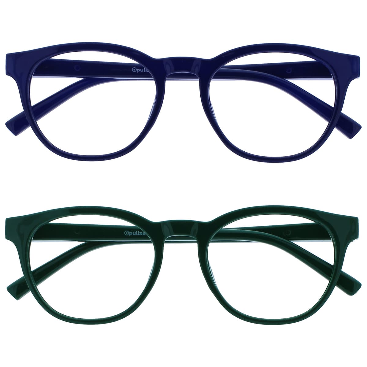 OPULIZE Blu Gafas con Bloqueo de Luz Azul Montura Redonda Azul Bisagras de Muelle Mejoran el Sueño Ordenador Gaming Antirreflejante Hombre Mujer B5-3 +0.00 — view 32