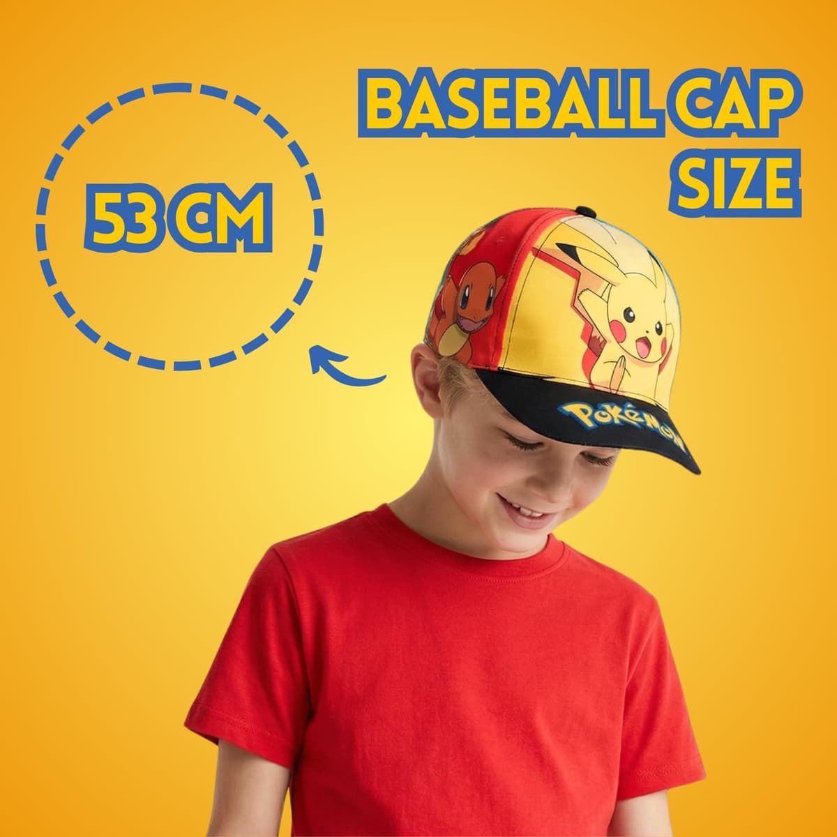 Pokémon Gorro para Niños, Gorra de Beisbol Pikachu Bulbasaur Squirtle Charmander Eevee Gorra de Verano Infantil — view 3