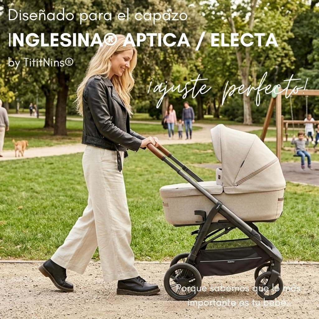 Pack 2ud.Sabana Bajera Capazo para Inglesina Aptica-Electa | Funda Colchón Protector Cuco Carrito Bebe | ALGODÓN | 100% Algodón Certificado Oeko-Tex® Organic Cotton — view 5
