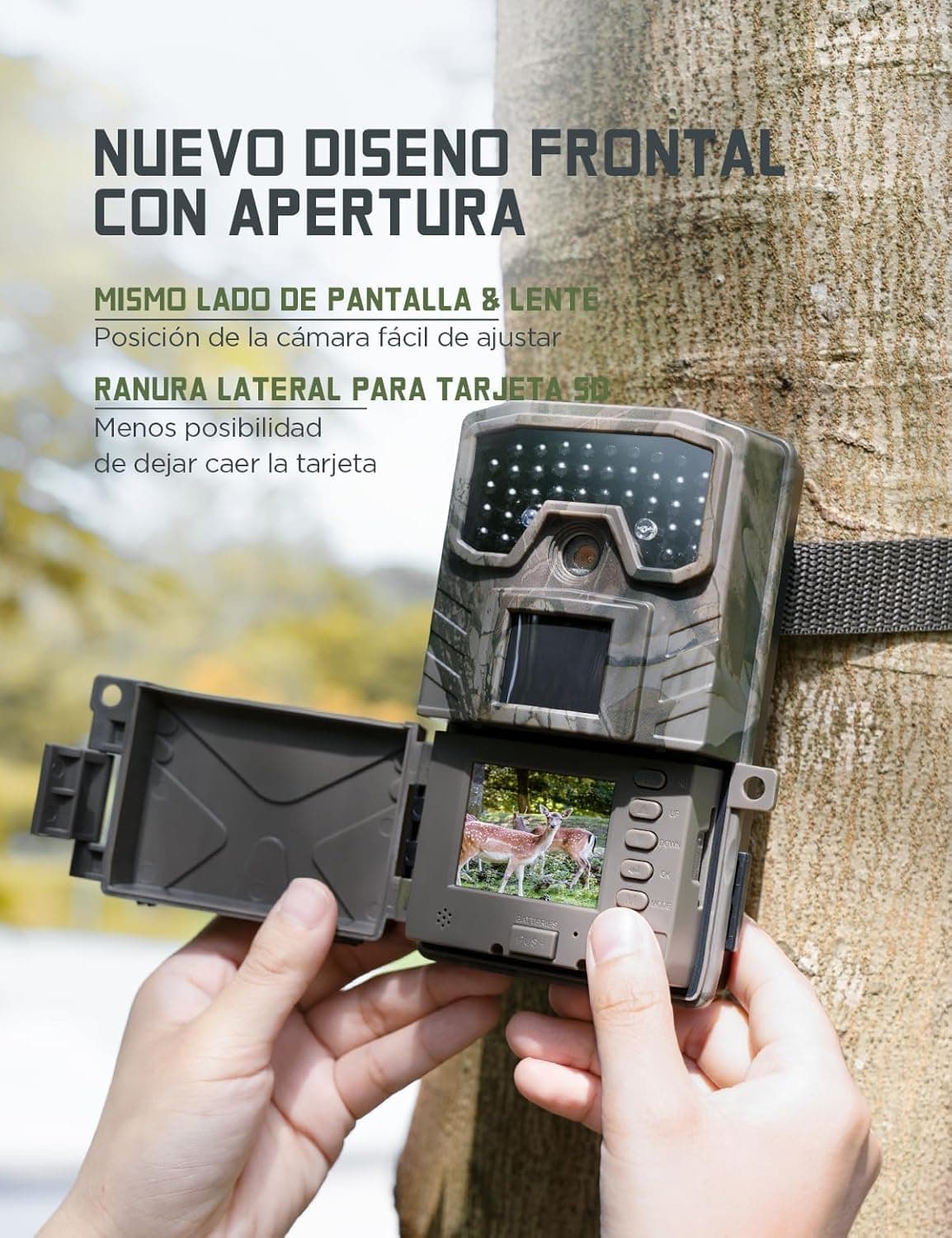 CEYOMUR Cámara de Caza 4K 30fps, 48MP Camara Fototrampeo con Visión Nocturna, Diseño de Temporizadorn, IP66 Prueba de Agua para Monitoreo de Vida Silvestre y Vigilancia del Hogar — view 6