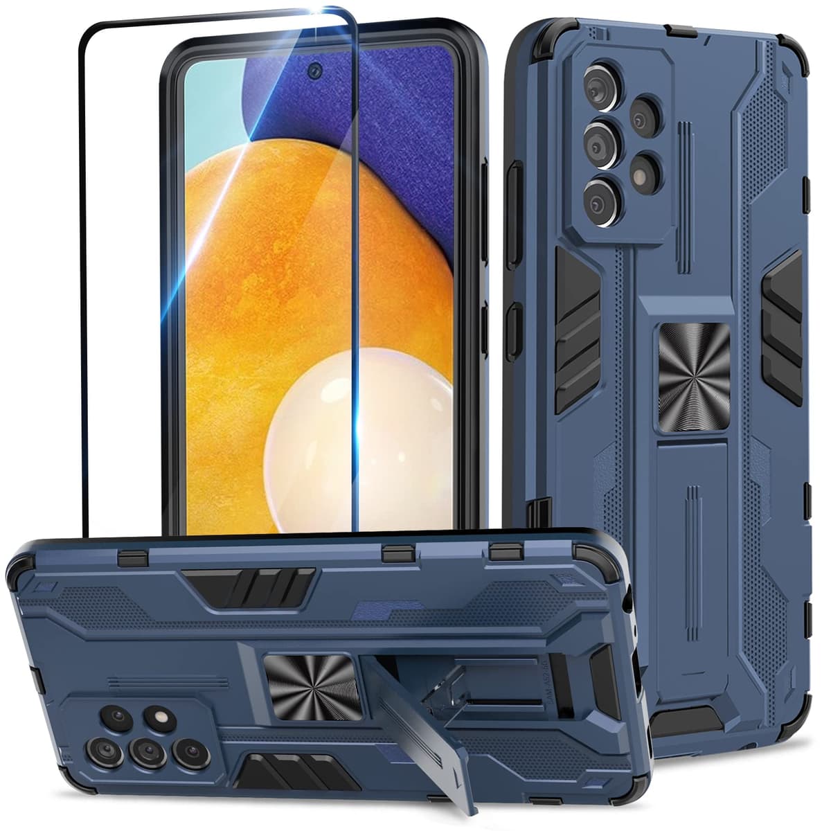 Funda para CMF Phone 2 Pro, Carcasa Antigolpes con Soporte anular metálico, Case Protectora de Grado Militar, Negro — view 953