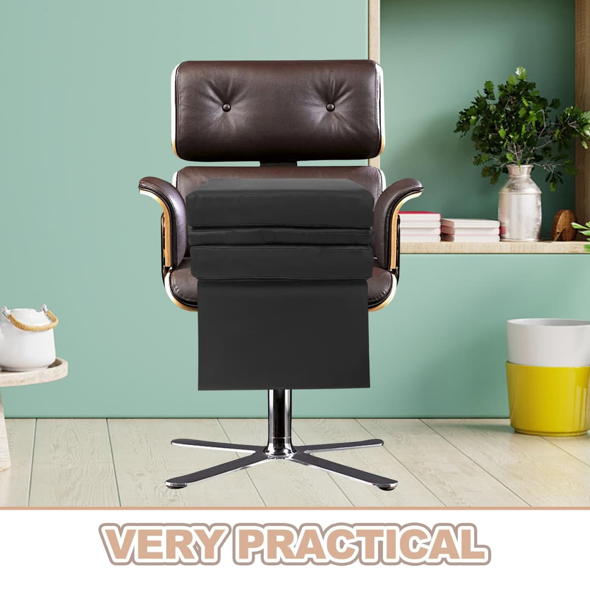 CALLARON Booster Cushion Boys and Barber Chair Increasing Cushion Three-Layer Thickened Design Soft PU Leather Sponge Pad Portable Seat for Haircuts and Nail Sessions — view 4