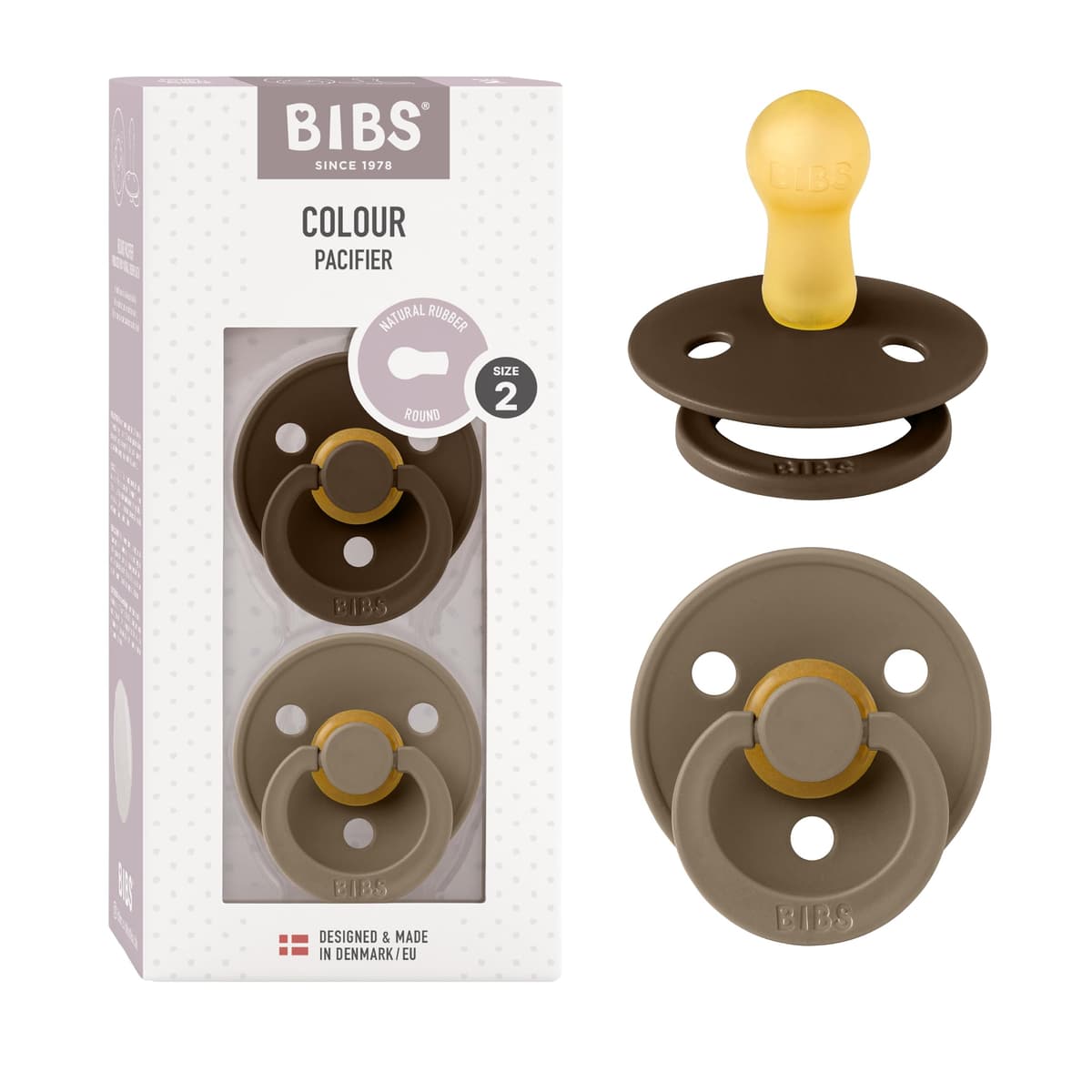 BIBS Colour Soother 2-Pack, BPA Free Dummy Pacifier, Round Nipple. Natural Rubber Latex, Size 2 (6-18 Months), Sky Blue/Steel Blue — view 13