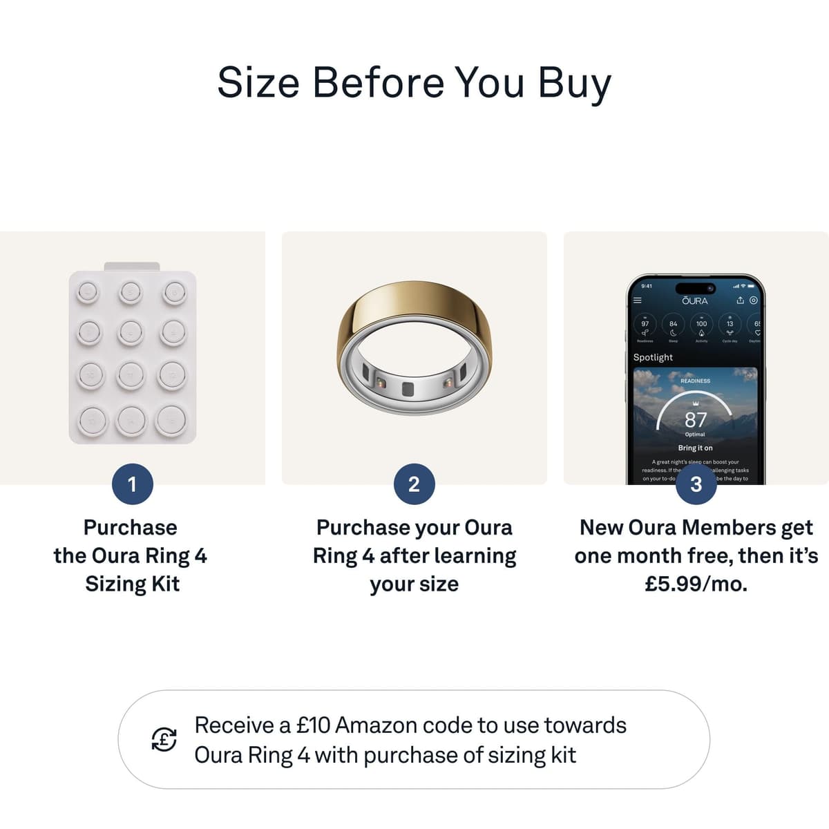 Oura Ring 4 Sizing Kit - Size Before You Buy - Unique Sizing Classification for Smart Rings - Receive Credit for Purchase — view 2