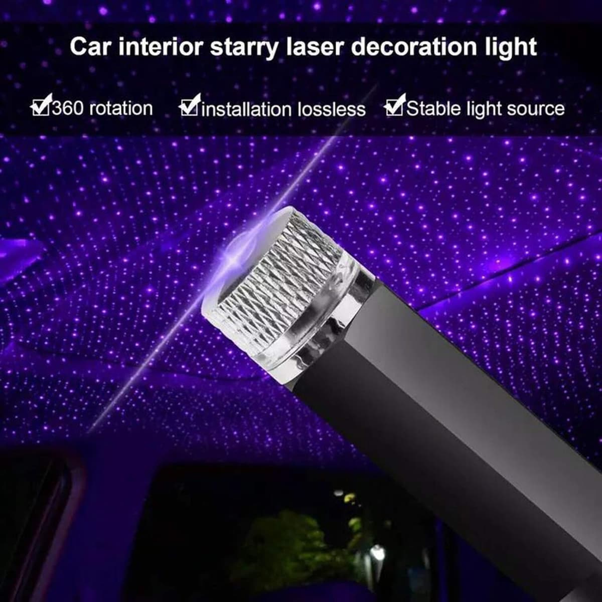 1Pc Blue USB Star Projector, Adjustable Romantic Starry Sky Projector, Portable Atmosphere Decorative Auto Roof Light for Various Occasions, Tools and Home Improvement, Wall Light — view 2