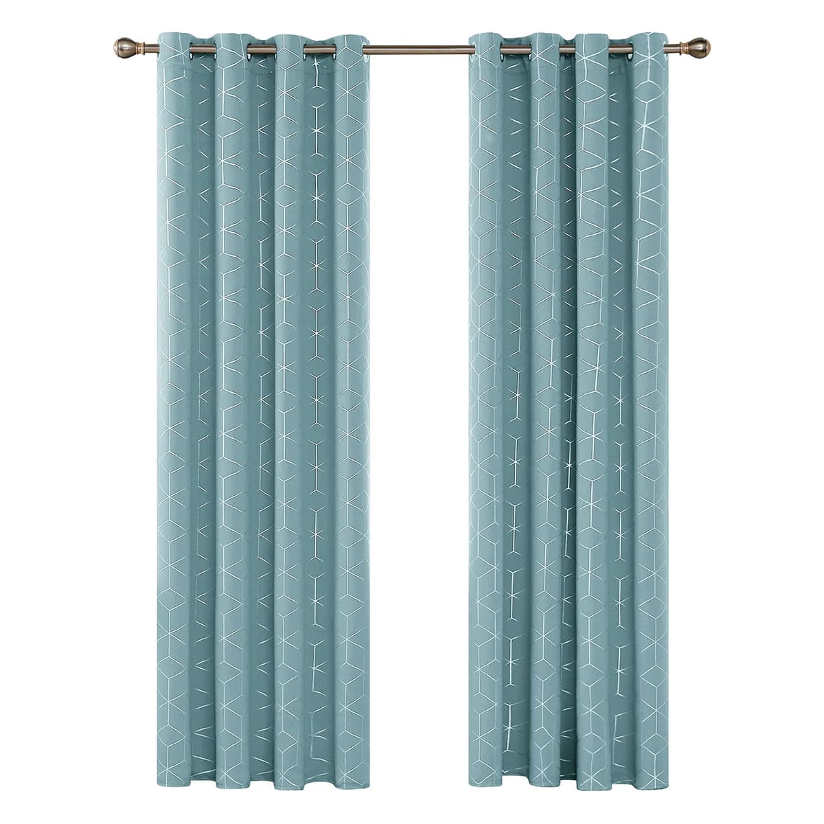 Deconovo Blackout Curtains, Modern Sky Blue Curtains for Living Room, Thermal Curtains, Ring Top Curtains, Noise Isolating, 46" W x 72" H, Set of 2 — view 3