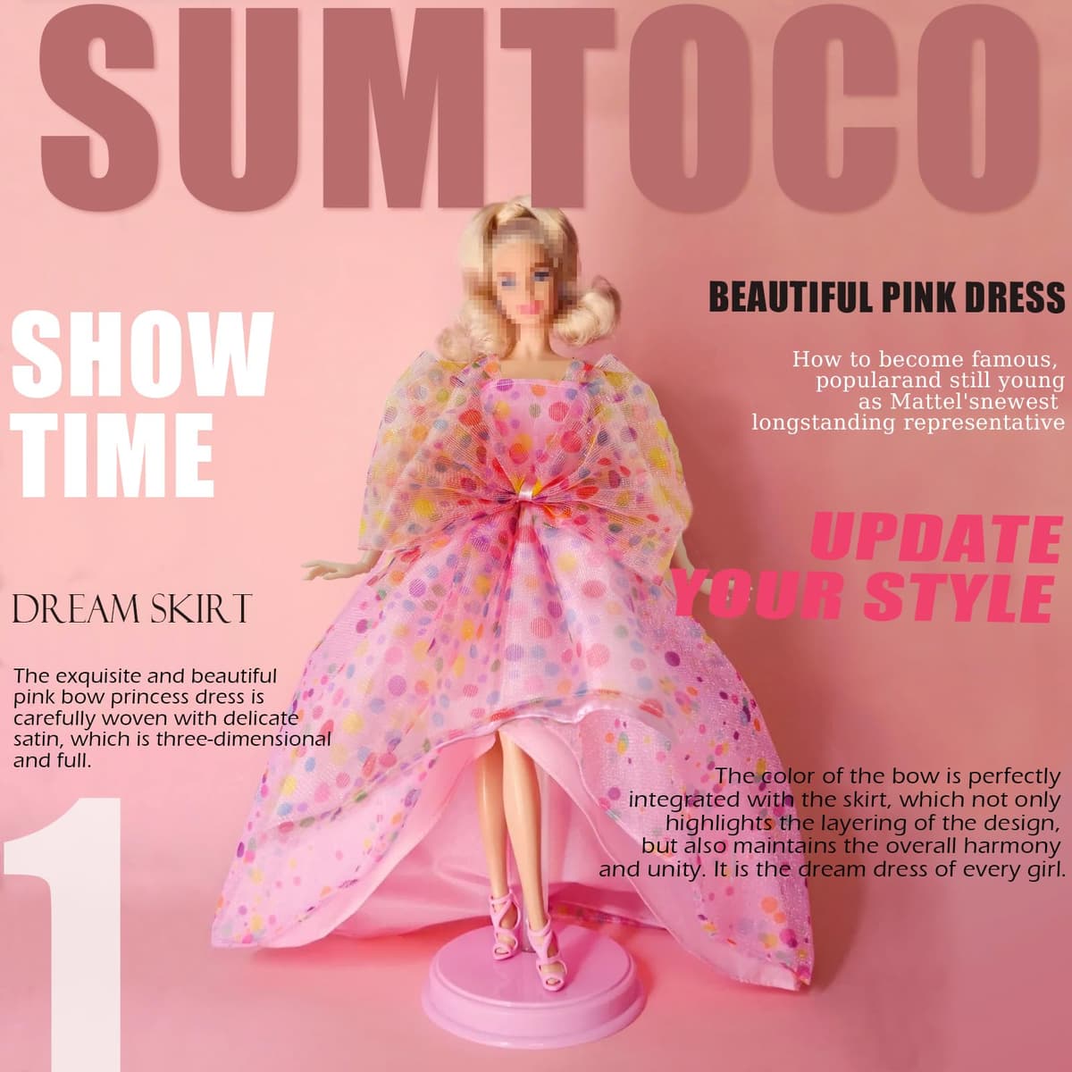 20 pcs Fashion Doll Clothes and Accessories, Including Night Dresses for Dolls, Skirts, Pants, Hats, Shoes, Bags, Accessories for 30 CM/11.5 Inch Dolls, Gifts for Girls — view 2