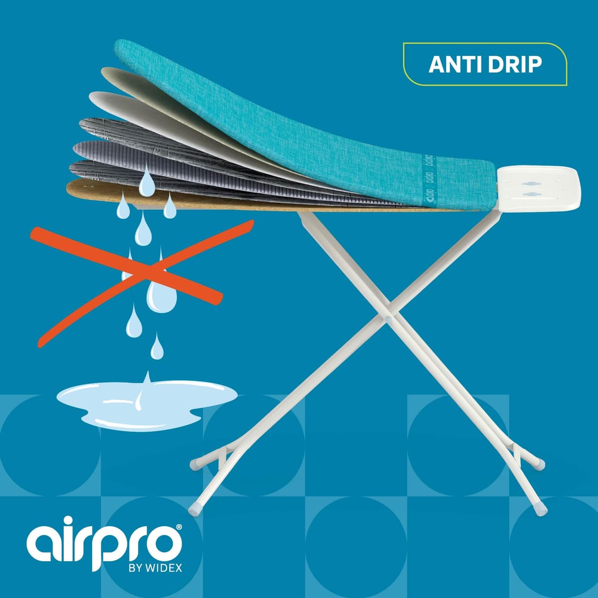 AirPro By Widex Funda de 6 Capas para Tabla de Planchar con Plancha de Vapor - Talla XL MAX 125x50 cm - No más Agua Debajo de la Tabla - Plancha hasta un 50% más rápido - Made IN Europa — view 5