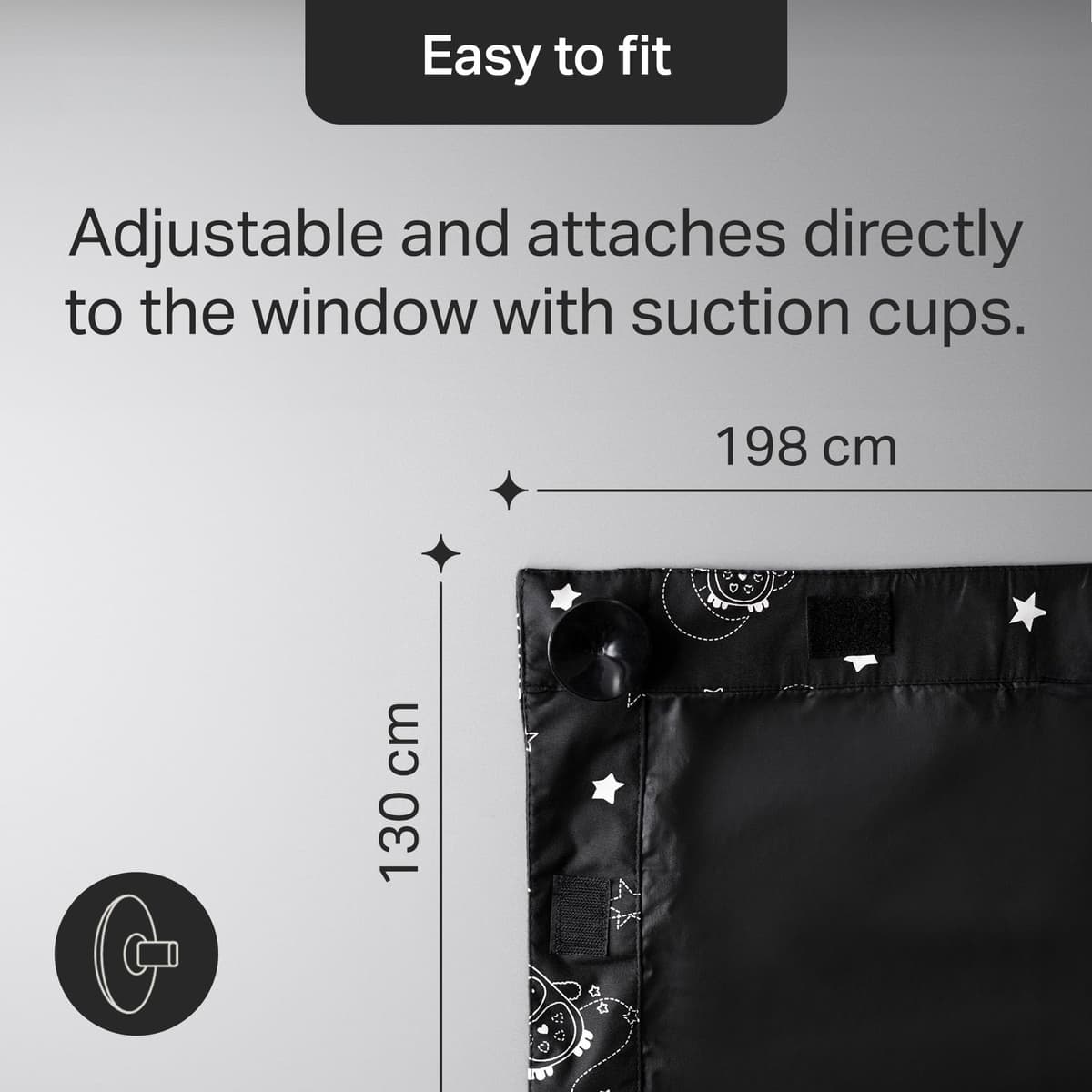Tommee Tippee Sleeptight Portable Blackout Blind with Suction Cups, Adjustable and Lightweight, Large, 130 x 198cm — view 5