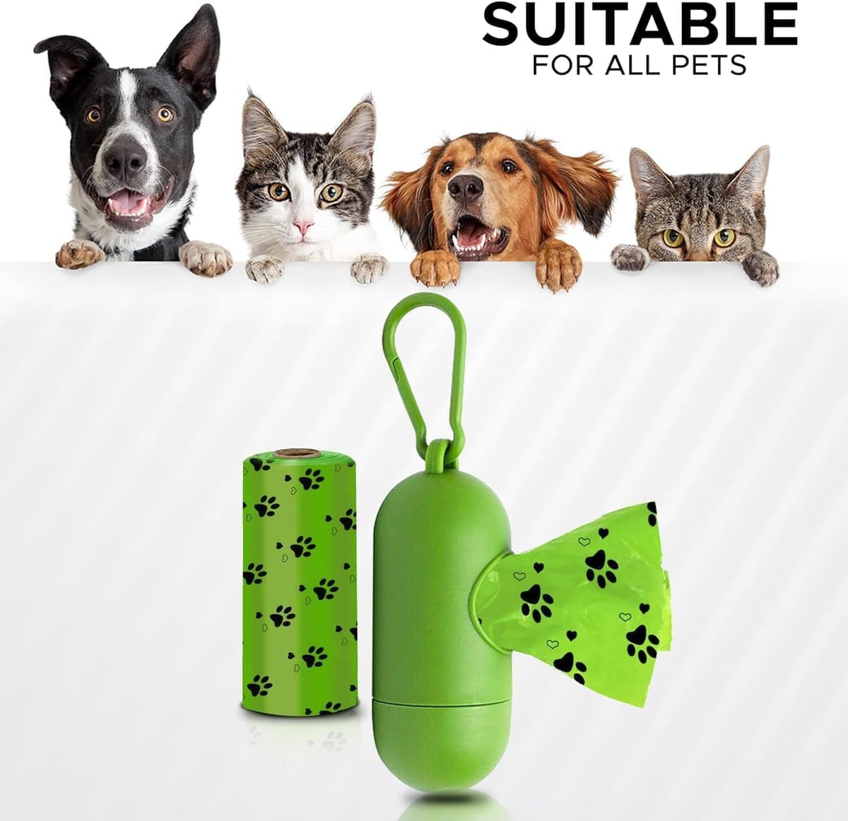 EcoNour Dog Poo Bags 540 Counts Biodegradable Poop Waste Bag with Odor-Masking Scent and Dispenser - 100% Leak Proof Convenient Dispensing, Durable & Generously Sized Dog Poop Bags for Pet Owners — view 2