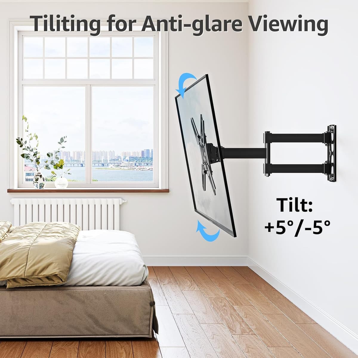 MOUNTUP TV Wall Bracket for Most 14-42 Inch LED, LCD, OLED Flat TVs & Monitors, Full Motion TV Mount with Tilt Swivel Extensi — view 4