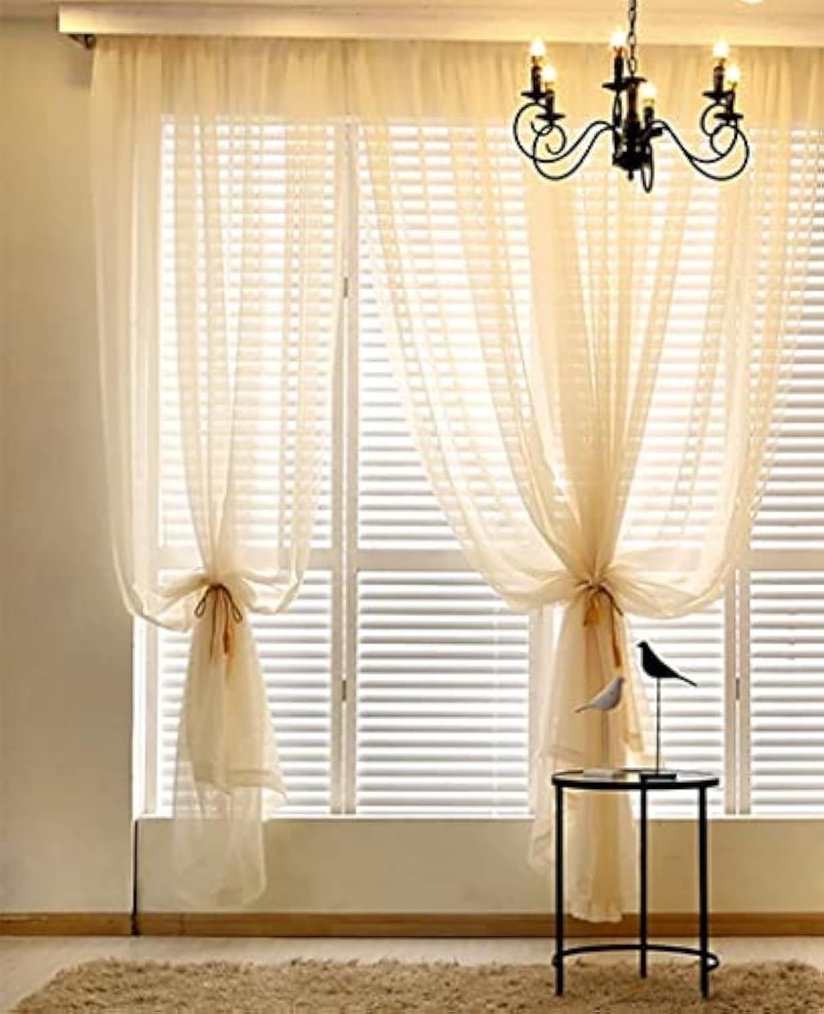 Megachest a pair of slot top voile curtains (Pure White, 56" wideX81 drop 2 Panels) — view 56