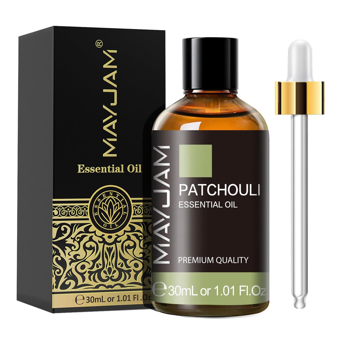 MAYJAM Aceite Esencial de Pachulí 30ml, Aceite de Pachulí para Difusor, Humidificador, Bricolaje, Hogar, Armarios