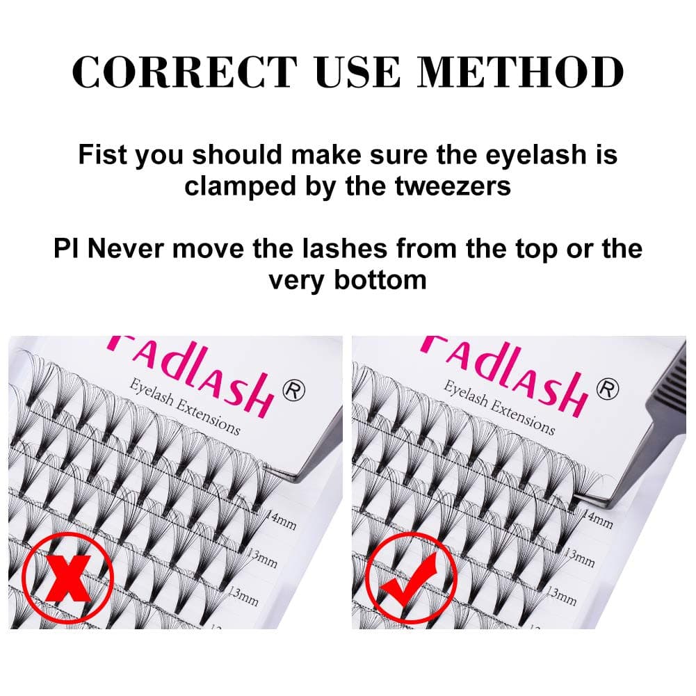 Russian Volume Lashes 16D 0.07 C Curl Mix Tray - Premade Fan Lashes (8-14mm) — view 6