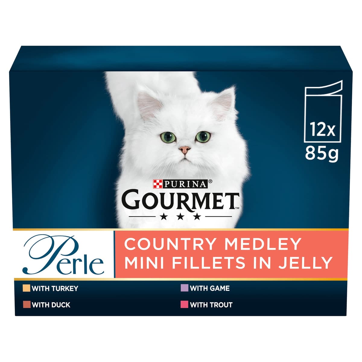GOURMET Perle Chef's Collection Adult Wet Cat Food Mini Fillets in Gravy Variety Turkey, Tuna, Duck, Lamb 40 x 85g Pouches — view 9