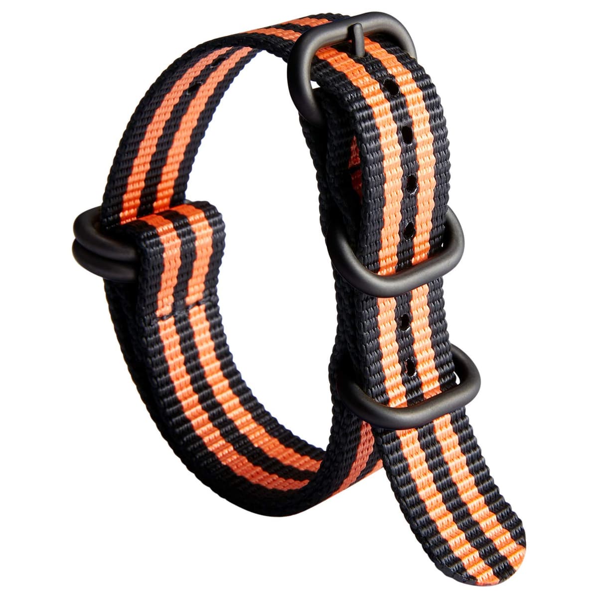 BINLUN Correa de Reloj de Nylon Military G10 Ballistic Nailon Bandas Multicolor para Hombres Mujeres 18mm 19mm 20mm 21mm 22mm 23mm 24mm con Hebilla de Acero Inoxidable Plateado/Negro — view 28