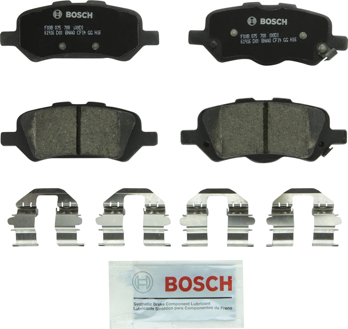 Bosch BC914 QuietCast Premium Ceramic Disc Brake Pad Set For: Acura ILX; Honda Accord, Civic, CR-V, Element, Fit, Front — view 88