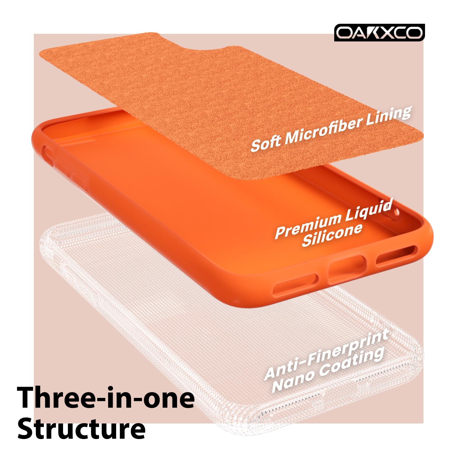 oakxco for iPhone 17 Pro Max Phone Case Liquid Silicone, Cute Thin Slim Grip Soft Rubber Gel for Women Men, Smooth Matte TPU Plain Solid Color Girly Simple Case with Camera Cover, Light Pink — view 355