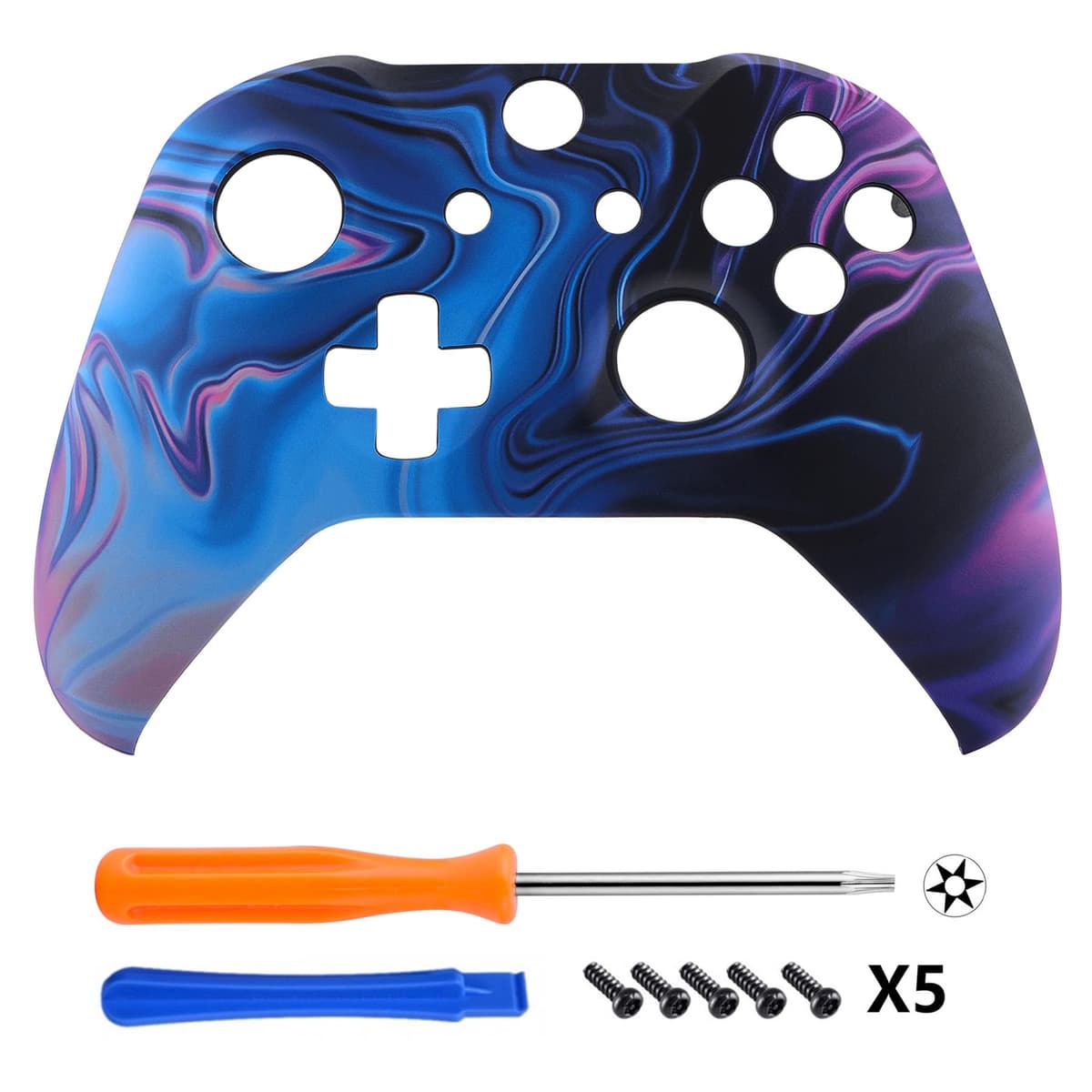 eXtremeRate Carcasa para Xbox One S X Accesorios Funda Delantera Protectora de la Placa Frontal Cubierta Antideslizante para Xbox One X S Control-Model 1708 (Origen del Caos) — view 3